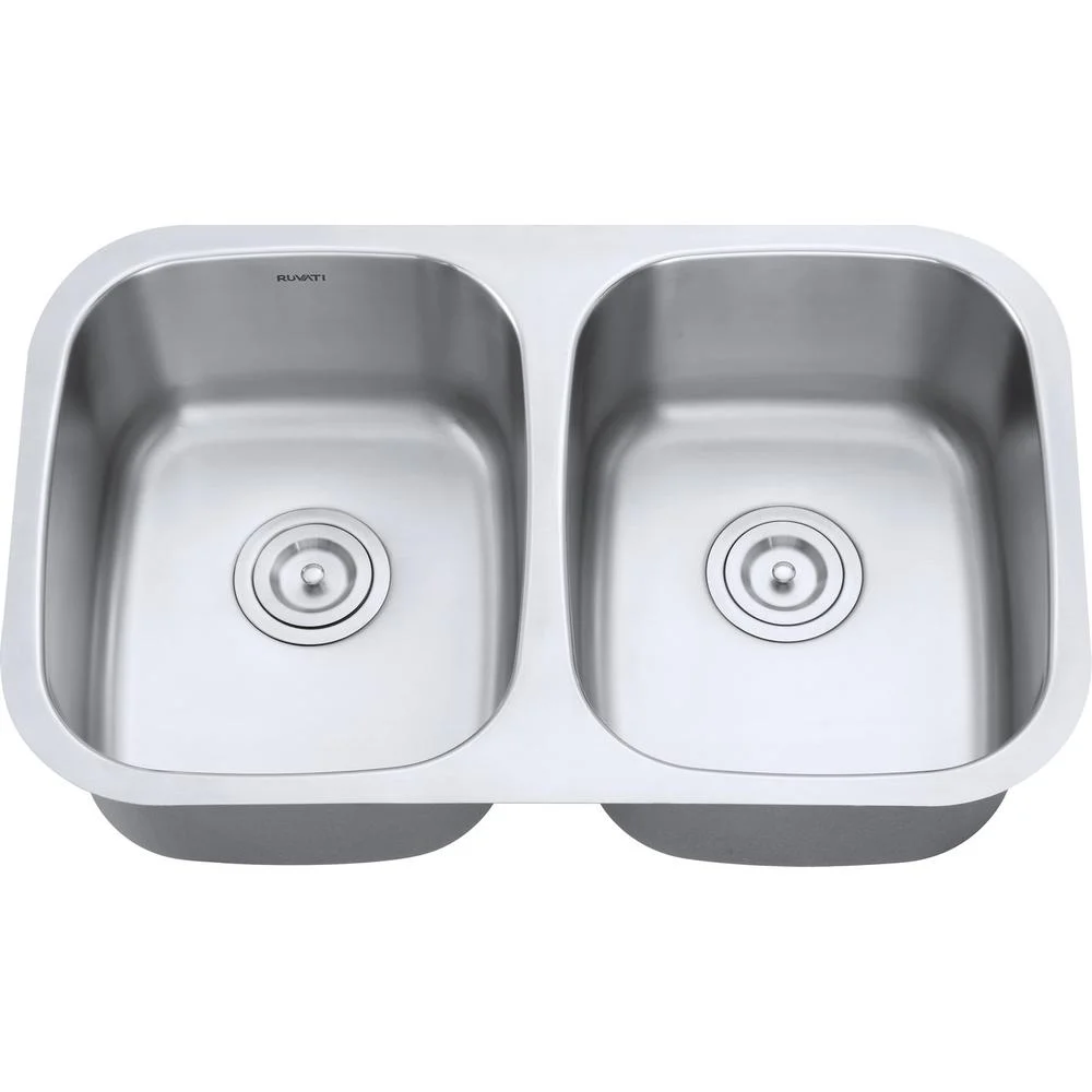 Ruvati 29-inch Undermount 50/50 Double Bowl 16 Gauge Kitchen Sink