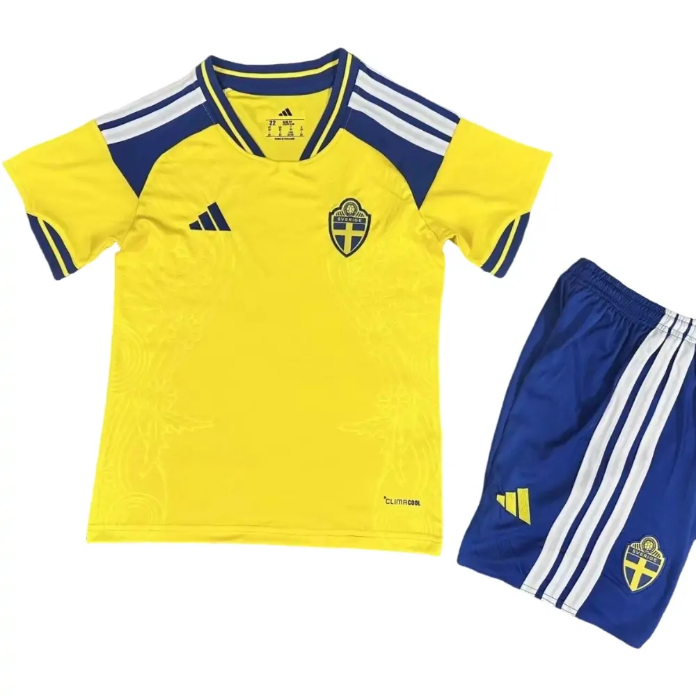 2026 World Cup Sweden Home Jersey Children's Set - Fans Edition
