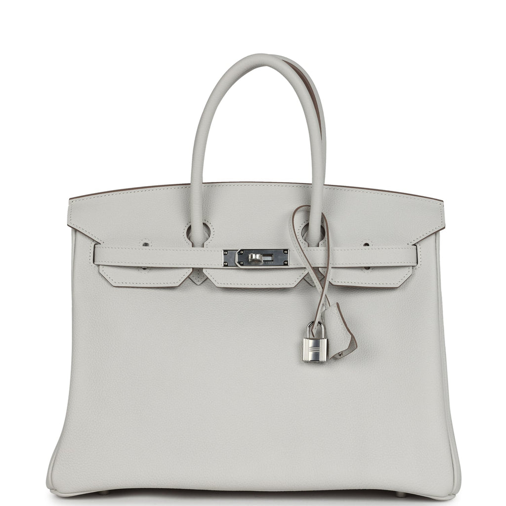 Birkin 35 Gris Pale Togo Palladium Hardware