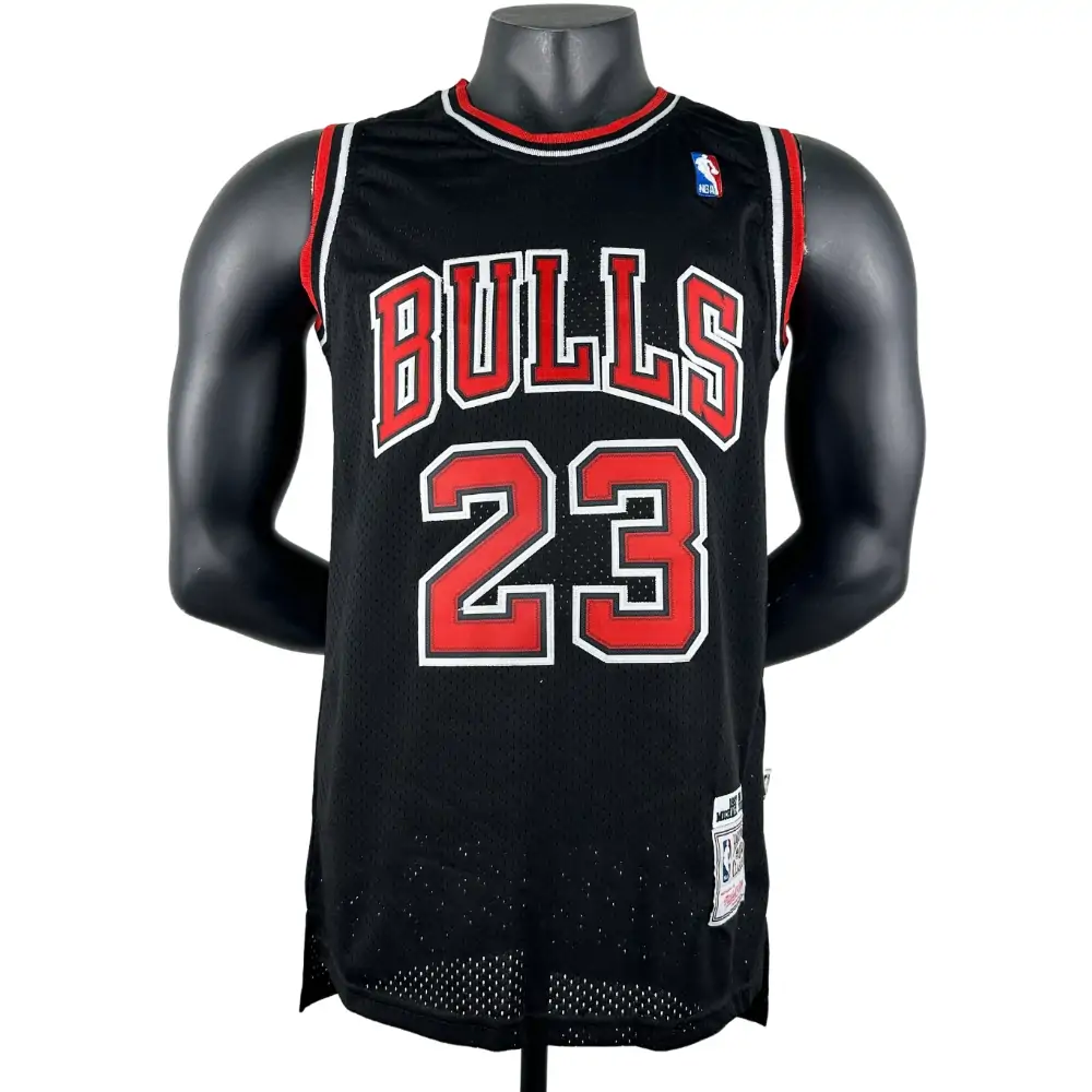 Embroidered MN retro jersey Bulls 97/98 season black No. 23 Jordan