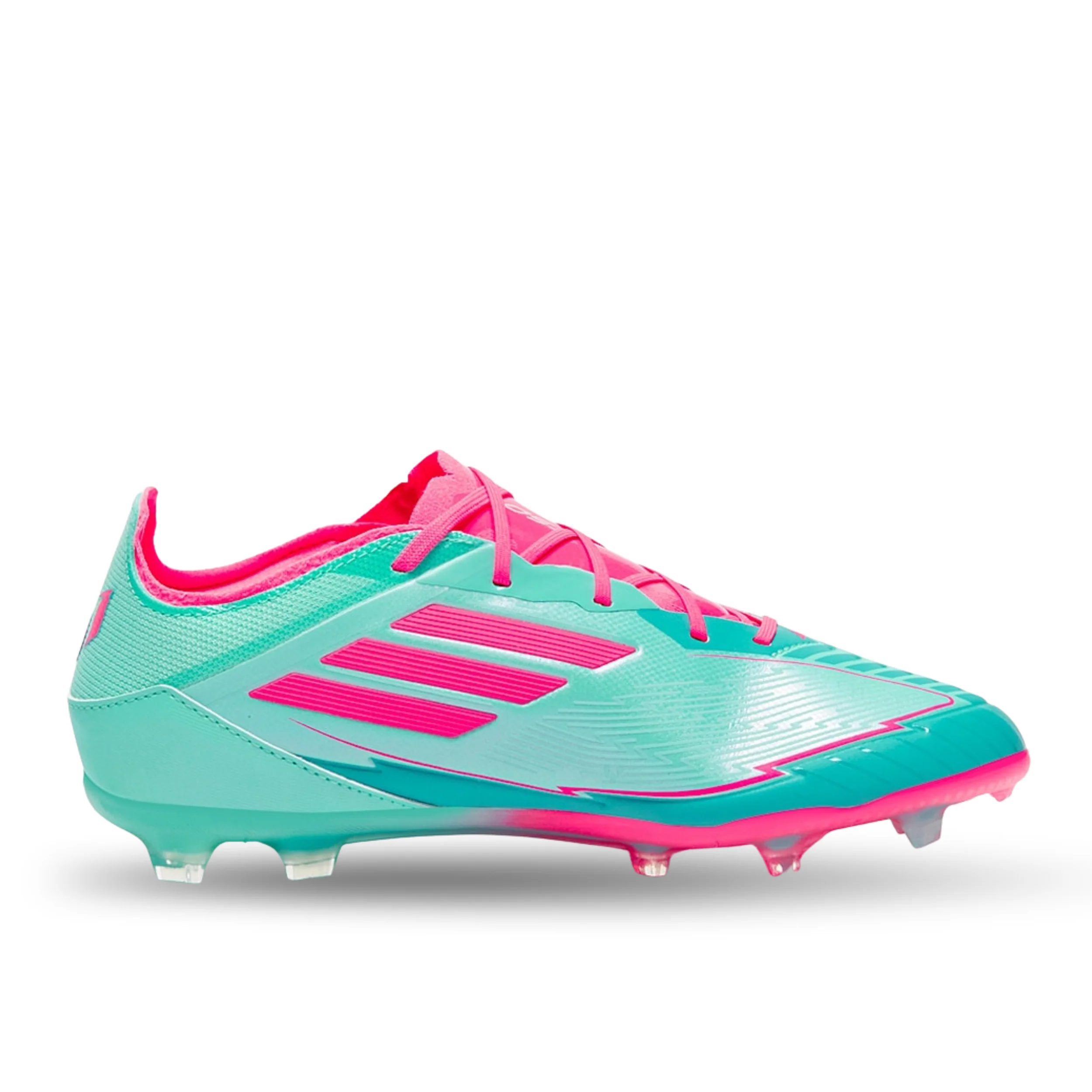adidas Youth Jr. F50 Messi Elite Firm Ground Junior Soccer Cleats (Aqua/Lucid Pink)