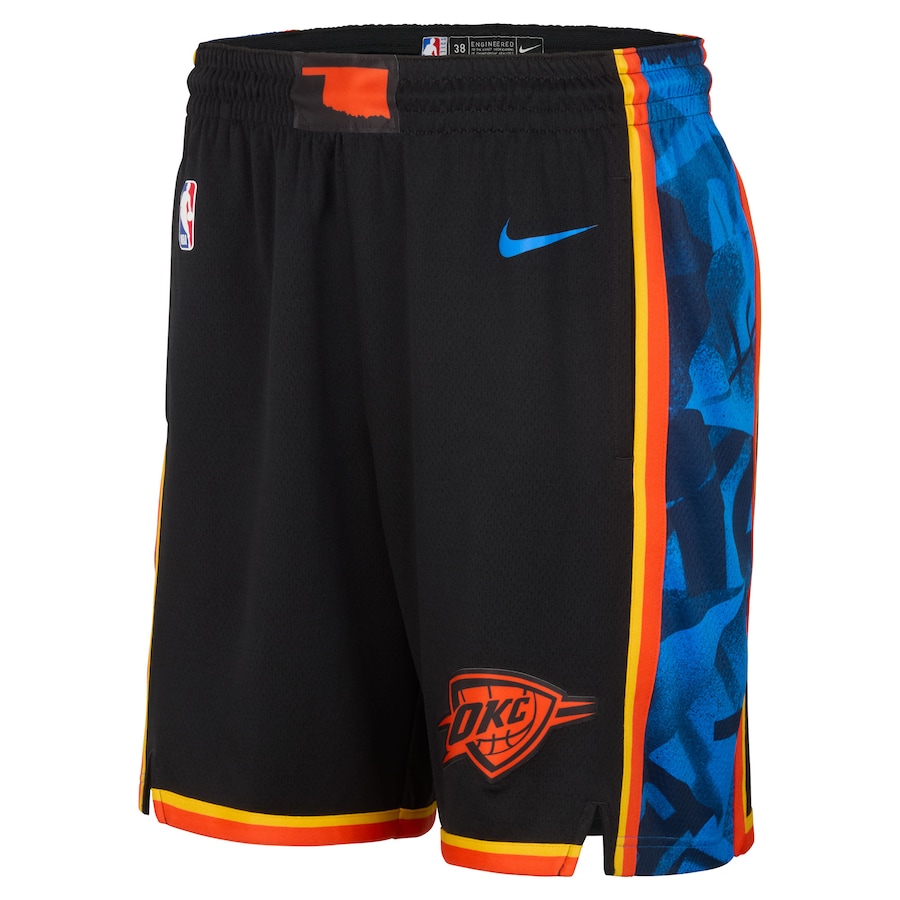 Men's Oklahoma City Thunder Nike Black 2024/25 City Edition Swingman Shorts