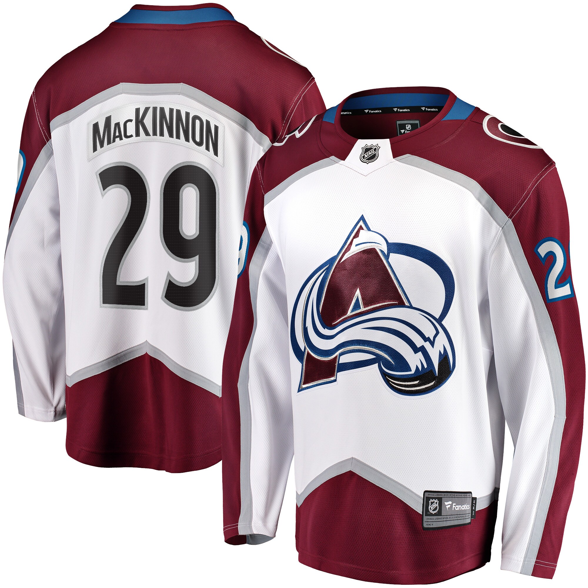 Nathan MacKinnon Colorado Avalanche Fanatics Away Premier Breakaway   Jersey – White