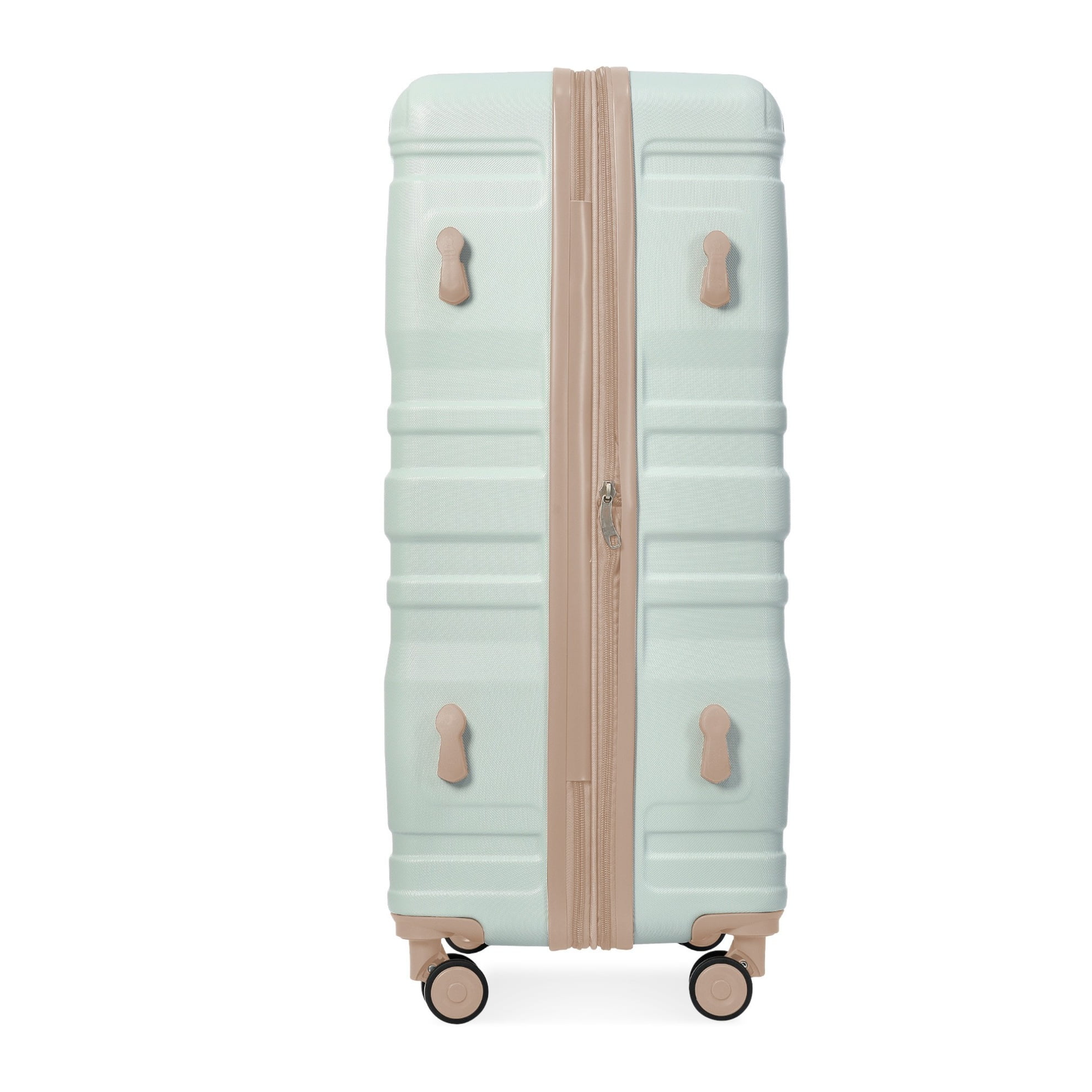 Luggage Sets New Model Expandable ABS Hardshell 3pcs Clearance Luggage Hardside Lightweight Durable Suitcase sets Spinner Wheels Suitcase with TSA Lock 20''24''28''(blue and brown)