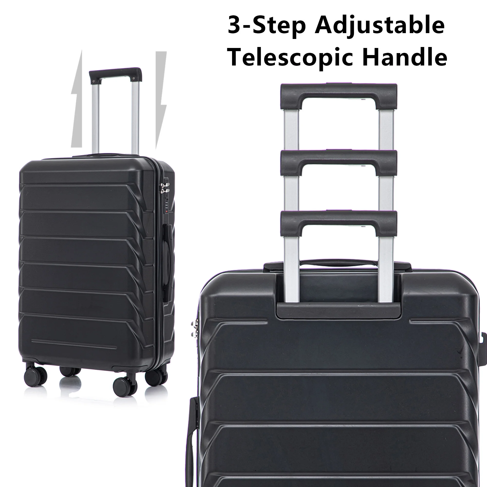 Luggage Sets 3 Piece(20/24/28), Expandable Carry On Suitcase with ABS Spinner Wheel TSA Lock