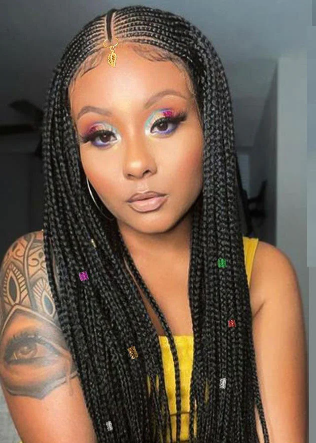 30 inch 13x7 HD Lace Front Box Braids Cornrow Wig