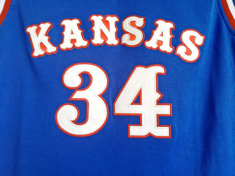 NCAA University of Kansas (kansasi) No. 34 Pierce blue jersey