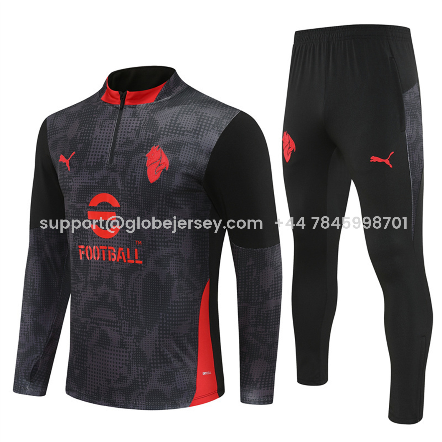 AC Milan 25-26 Long Sleeve Training Set - Black Top & Black Pants