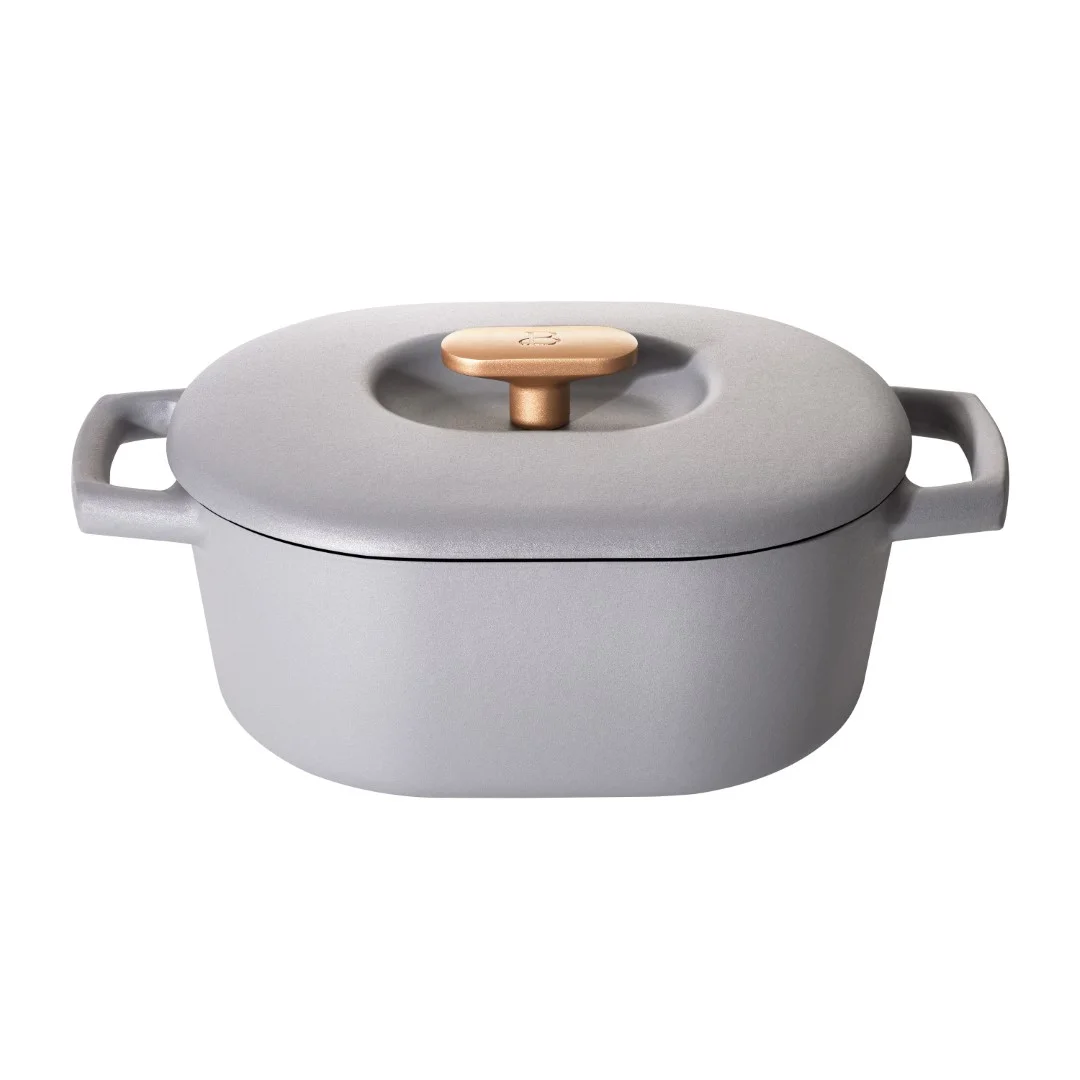 Beautiful 6 Quart Enamel Dutch Oven, Black Sesame by Drew Barrymore