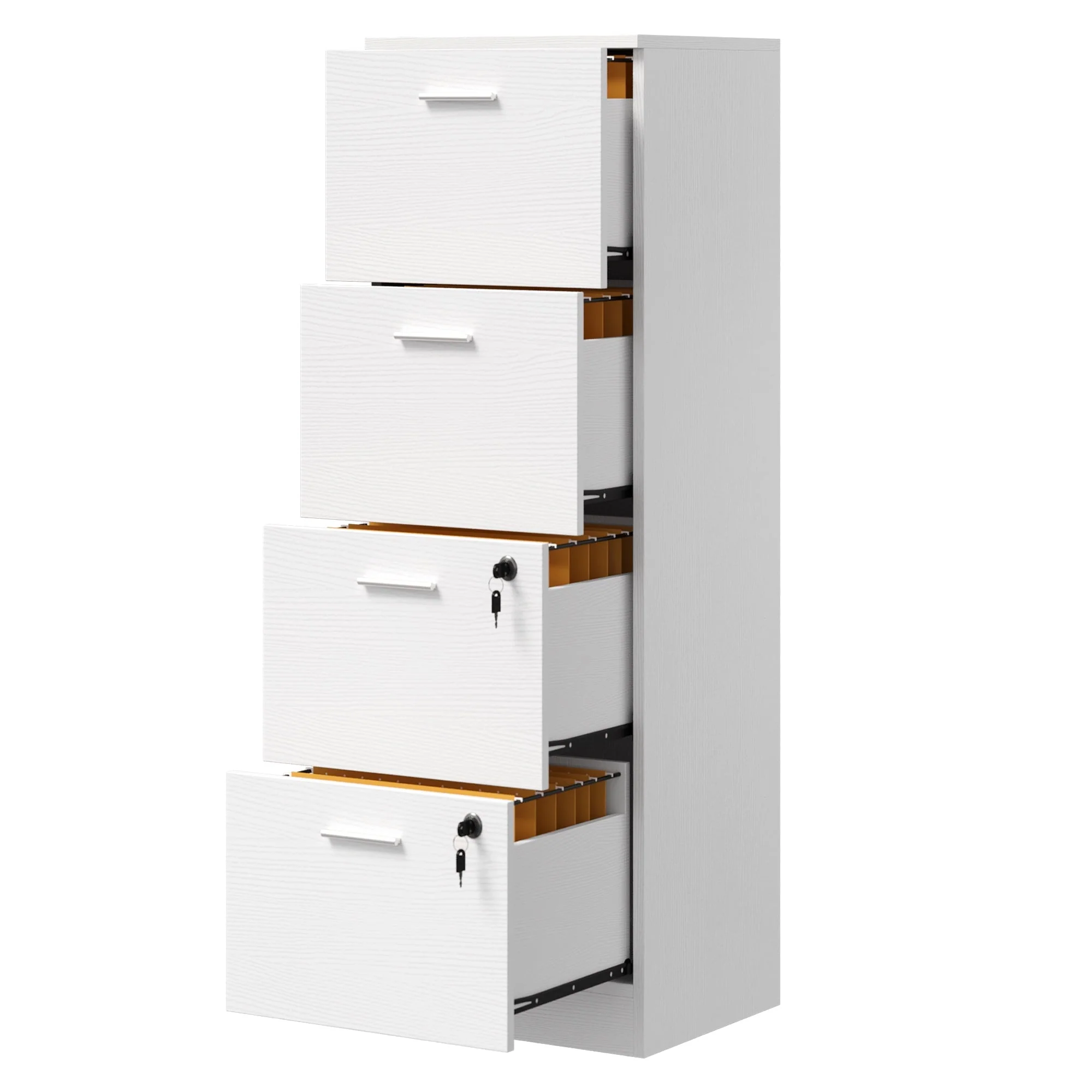 DEXTRUS 4-Drawer Wood File Cabinet with Lock, 15.86