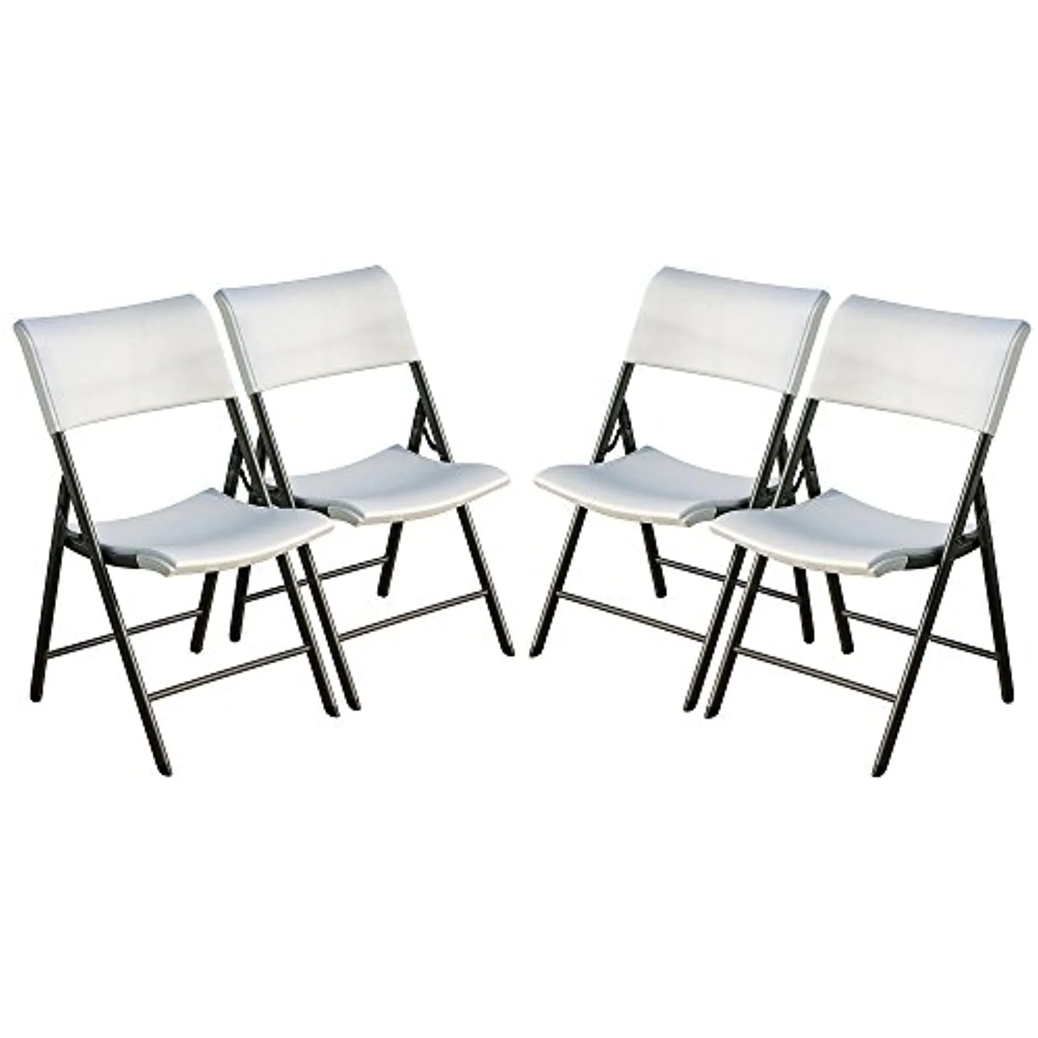 Lifetime 80191 Light Commercial Folding Chair, White Granite with Gray Frame, 4 Pack