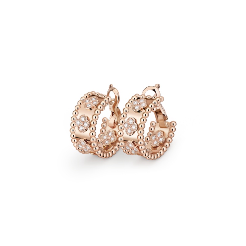 Perlée clovers hoop earrings
