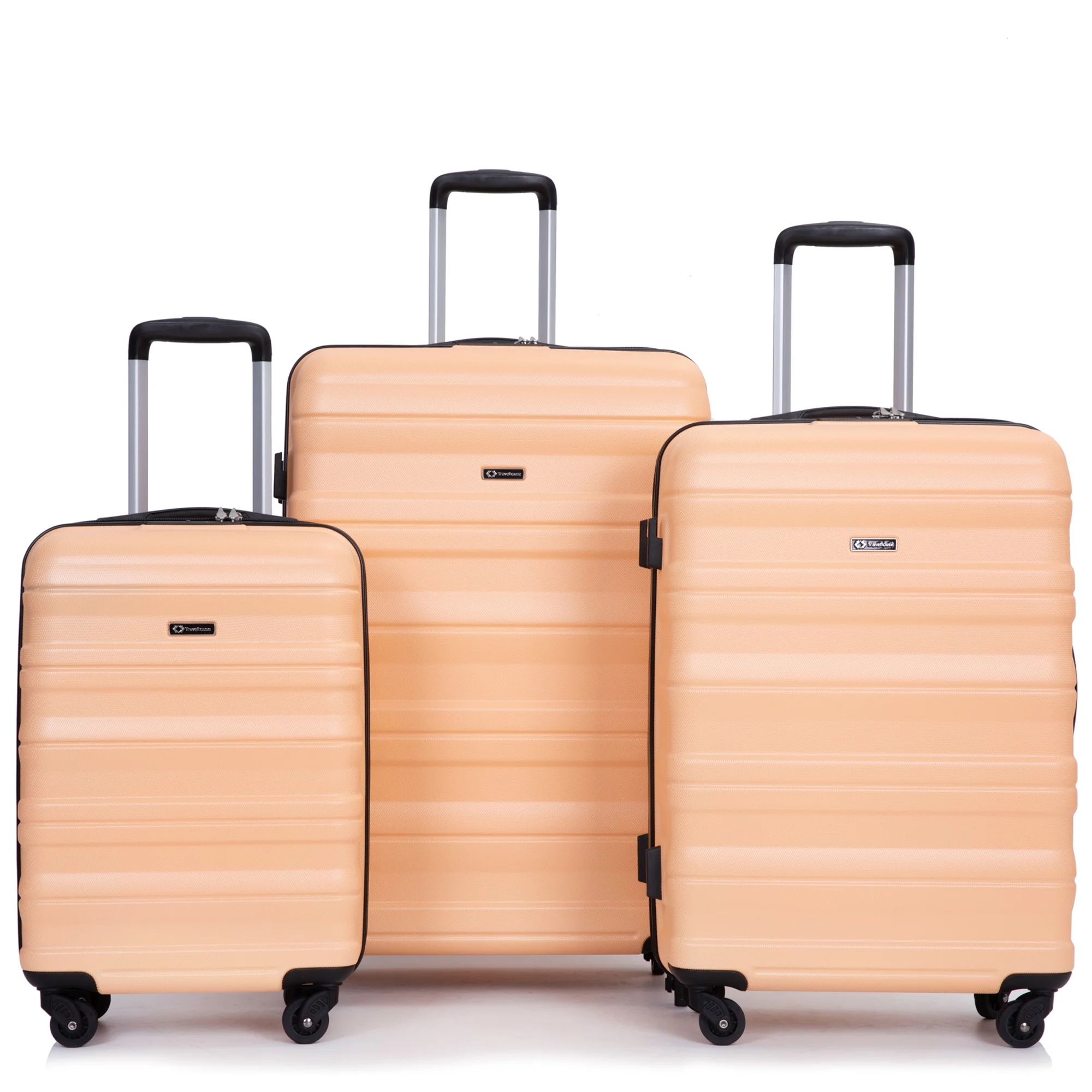 PAPROOS Hardside Luggage Set, 3 Piece 21in 25in 29in Carry on Suitcases Set with 2 Hooks and TSA Lock, Modern Lightweight Luggage Set, Hardshell Expandable Suitcase Set for Family Travel, Black