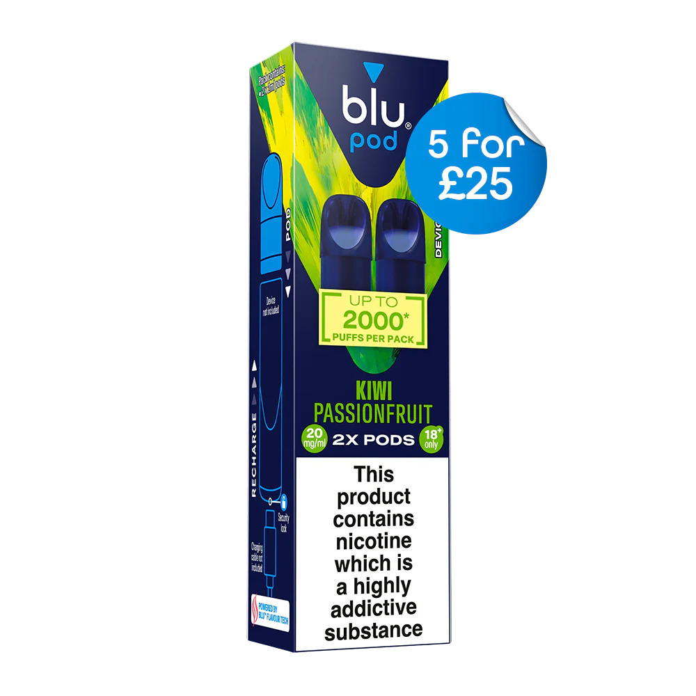 Blu Pre-Filled Replacement Vape Pods 20mg/ml 2 Pack - Kiwi Passionfruit