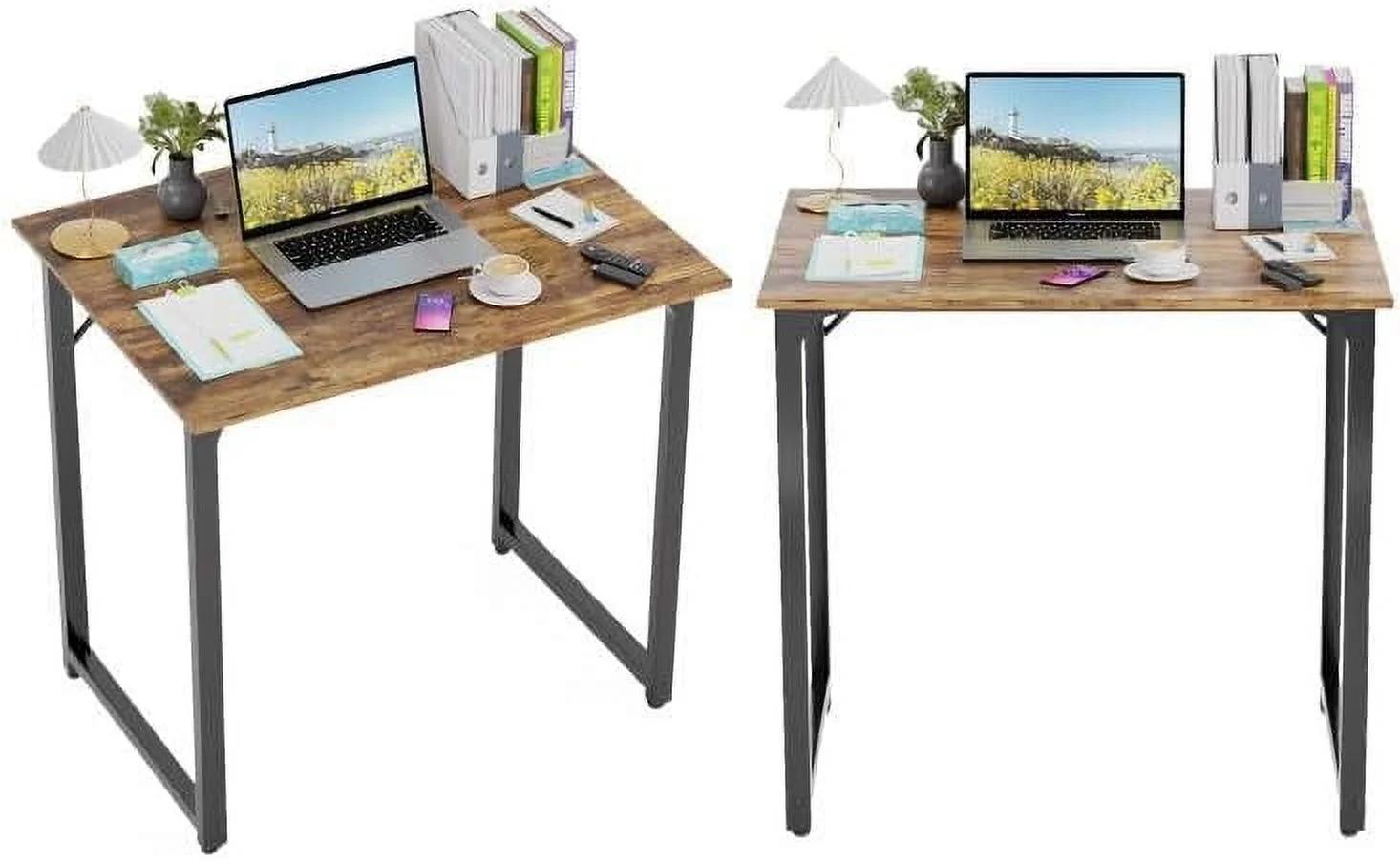32/39/47 inch Computer Desk Study Writing Table, Adjustable feet, Modern Furniture for Home Office (1, Brown, 32 inch)