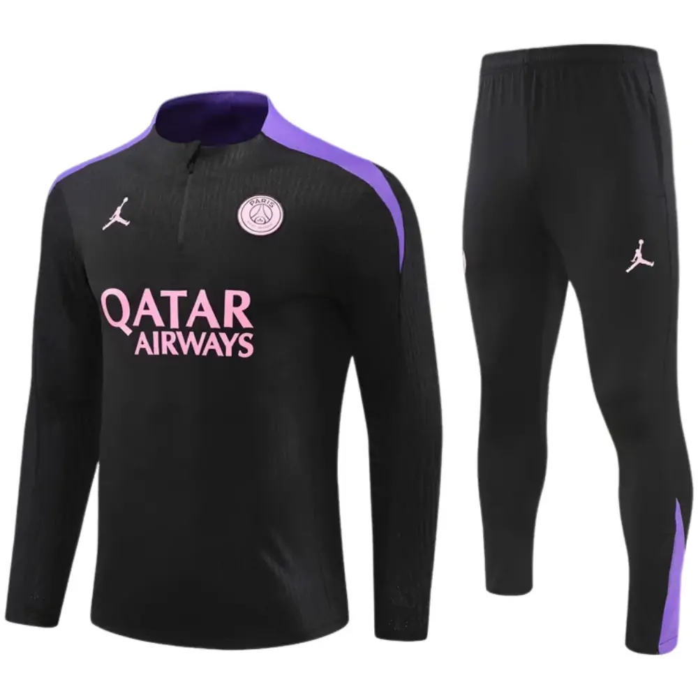 2024-25 New Season Jordan Paris Black and Purple Kids Training Suit