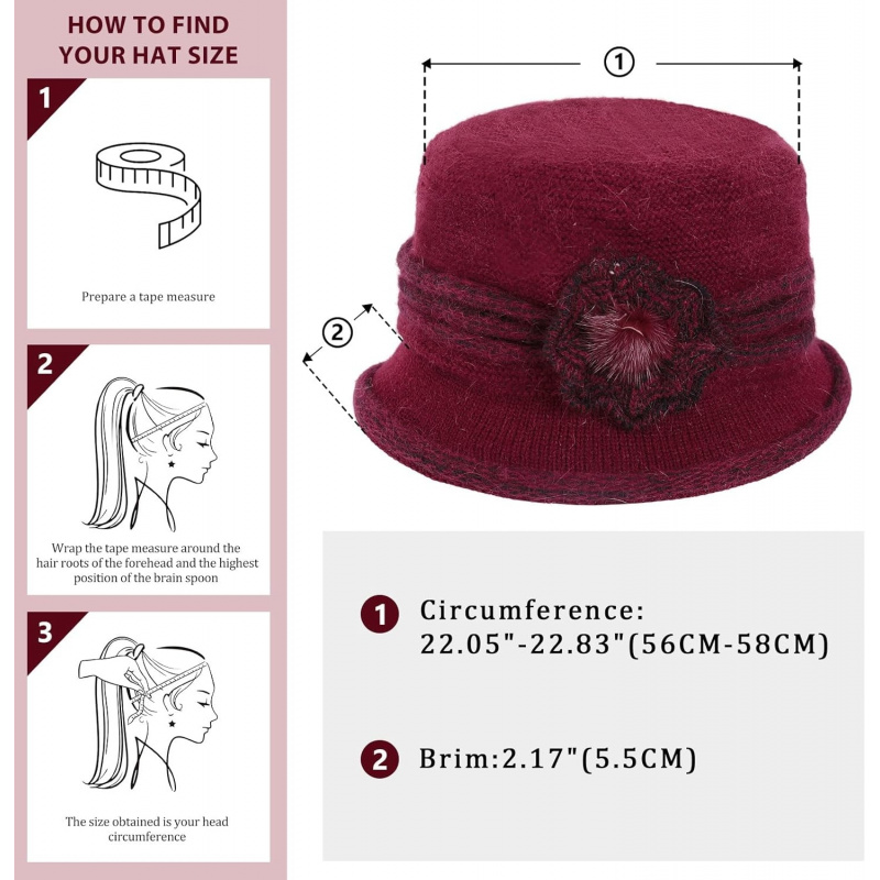 Fashion Women Flower Cloche Caps