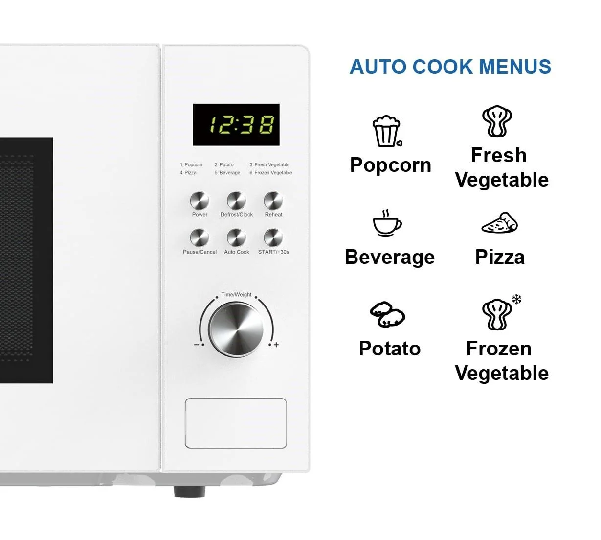 Emerson 1.1 Cu Ft, 1000W White Countertop Microwave Oven, MW1101W