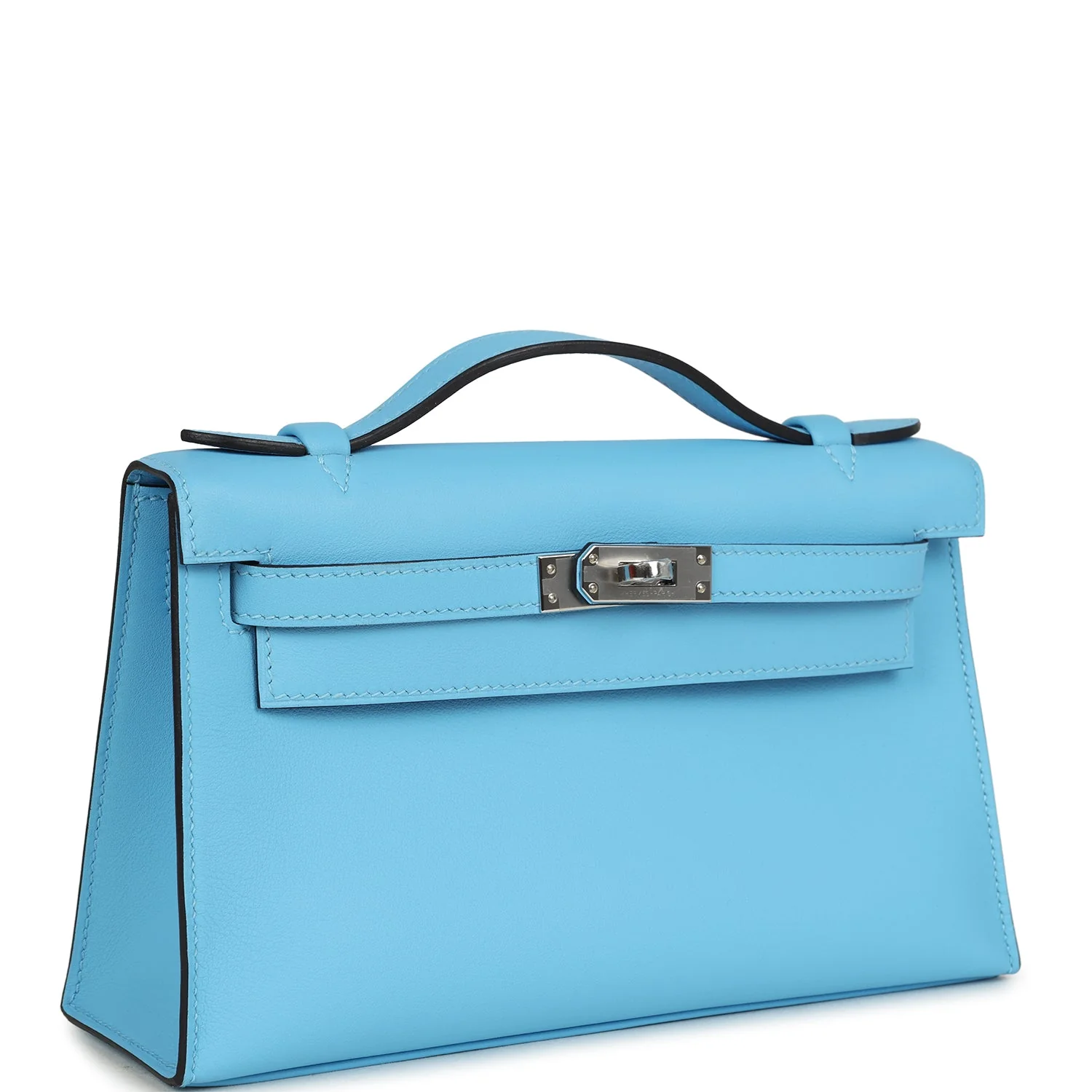 Hermes Kelly Pochette Celeste Swift Palladium Hardware