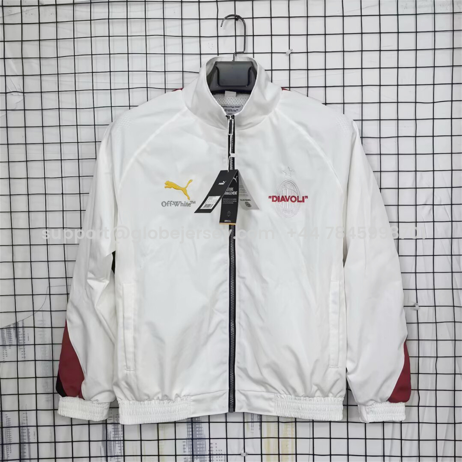 AC Milan 25-26 Windbreaker Jacket - White And Red