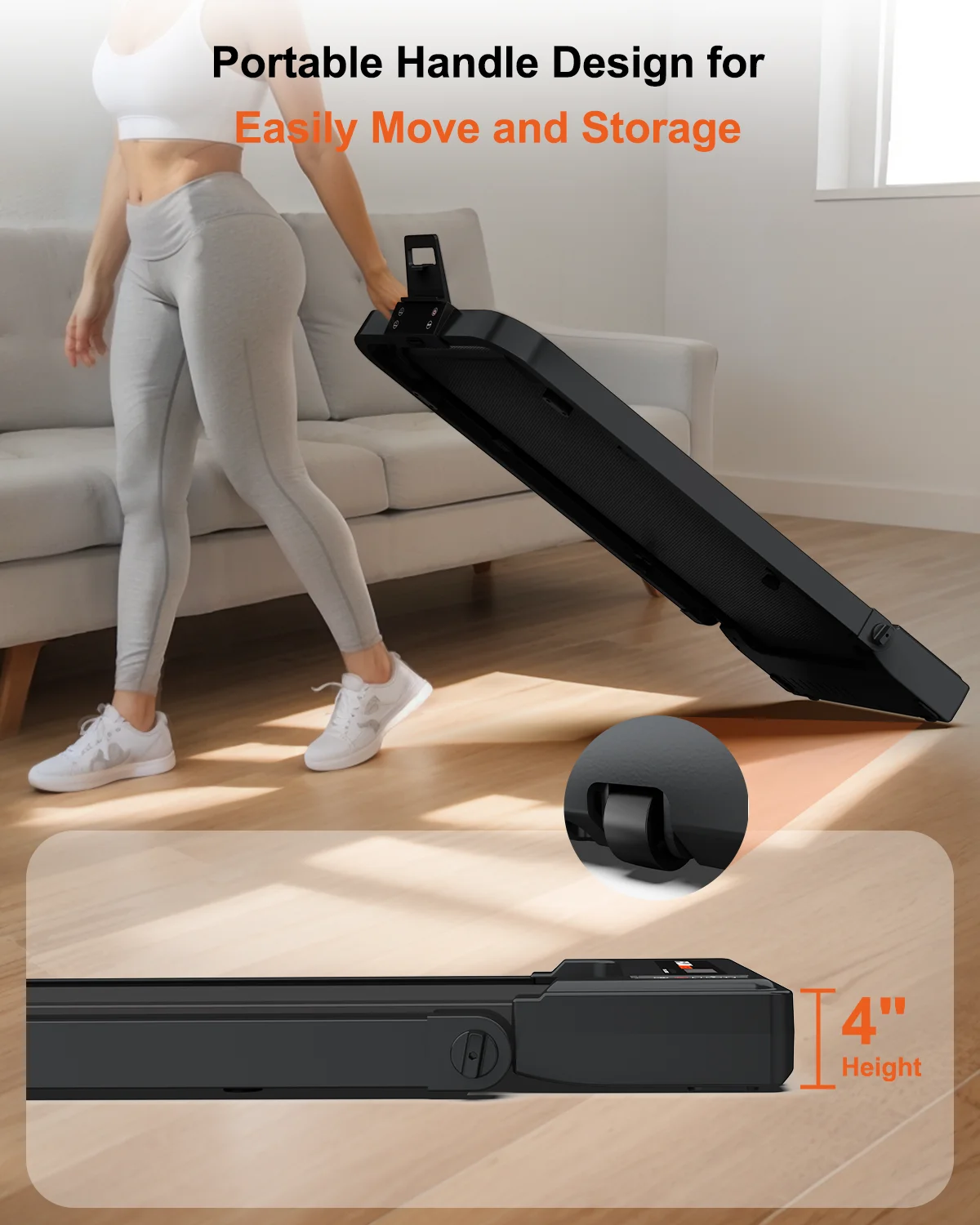 [TREADMILL CLEARANCE] FYC 2.5HP Folding Treadmill with Adjustable Height Desk & Incline - Compact Electric Treadmill Bluetooth Speaker for Running Walking Foldable Portable  (Silver)