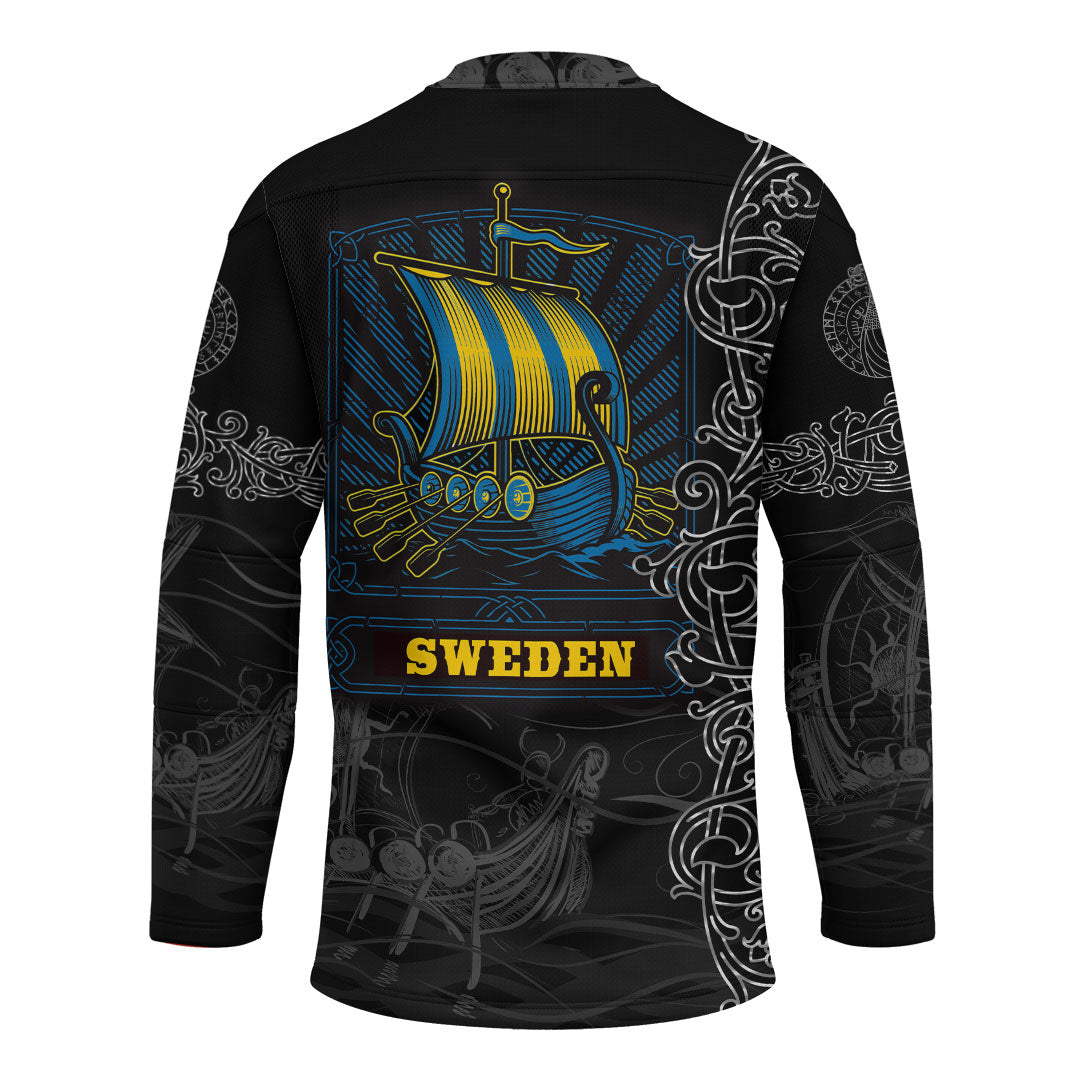 Viking Clothing Viking Drakkar Sweden Warship Hockey Jersey RLT12