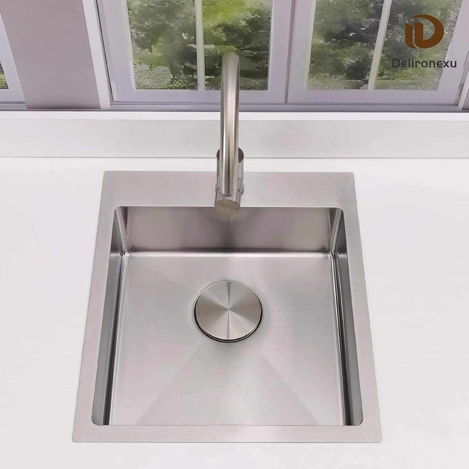 17 Inch Bar Sink Drop In �C  Small Kitchen Sink, Modern 18 Gauge Stainless Steel sink with Brushed Finish, 17