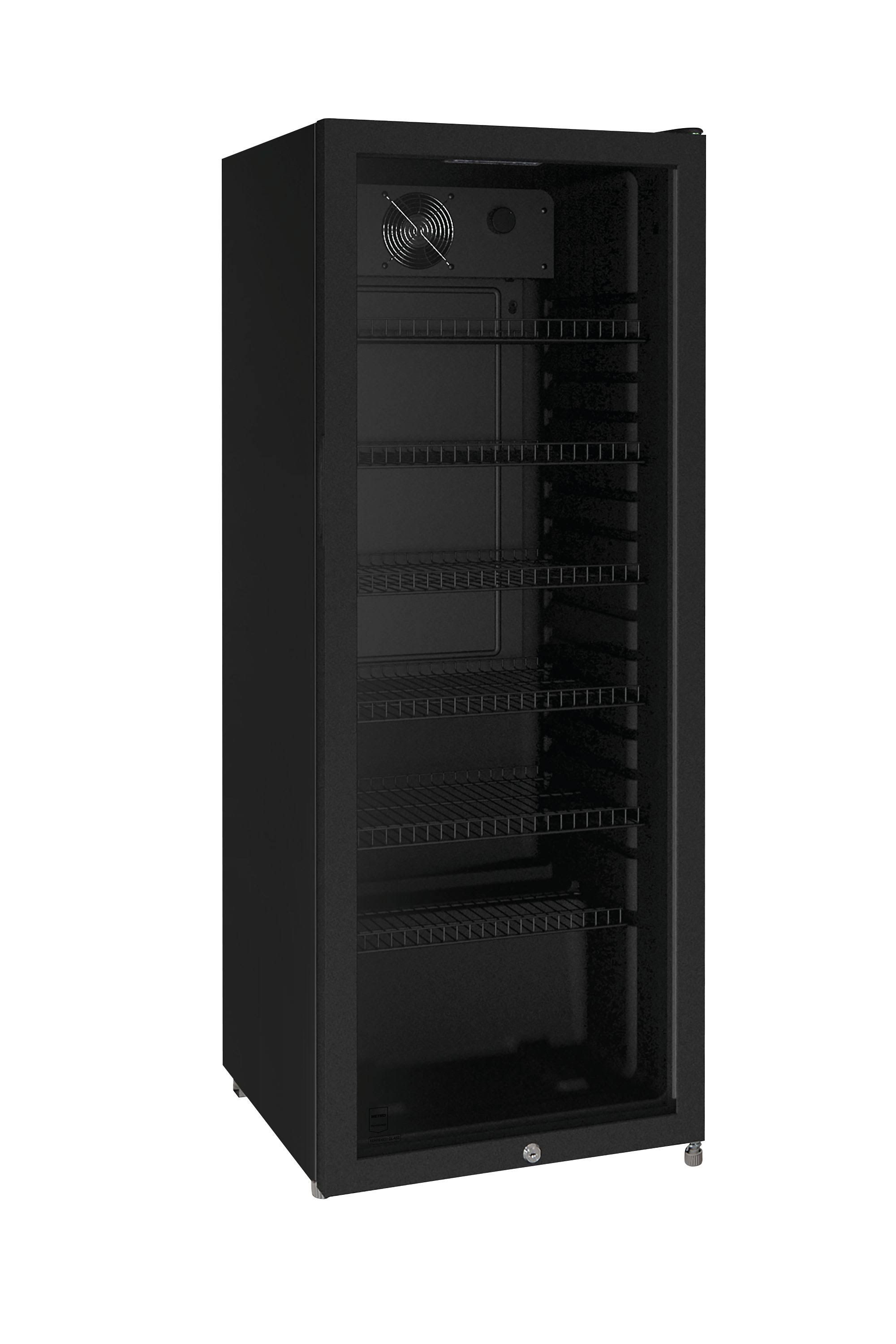 Metro Professional Frigo Vetrina per bevande GSC4240B, metallo/plastica/vetro, 54x54.5x139.5 cm, 237L, refrig. statica, con 110W, serratura, Nero