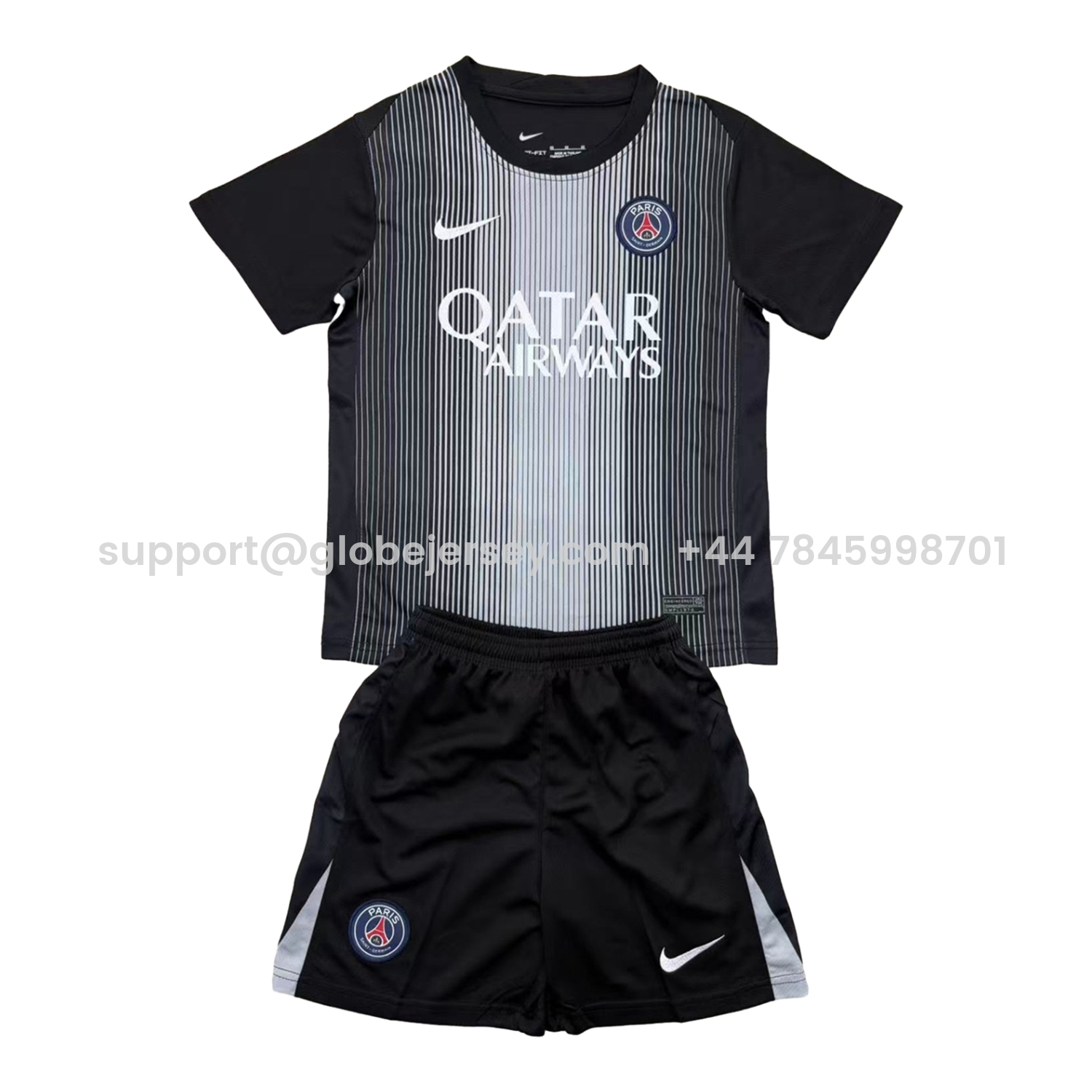 Paris Saint-Germain PSG 25-26 Black Goalkeeper Men's Adult Jersey Set - Fans Version