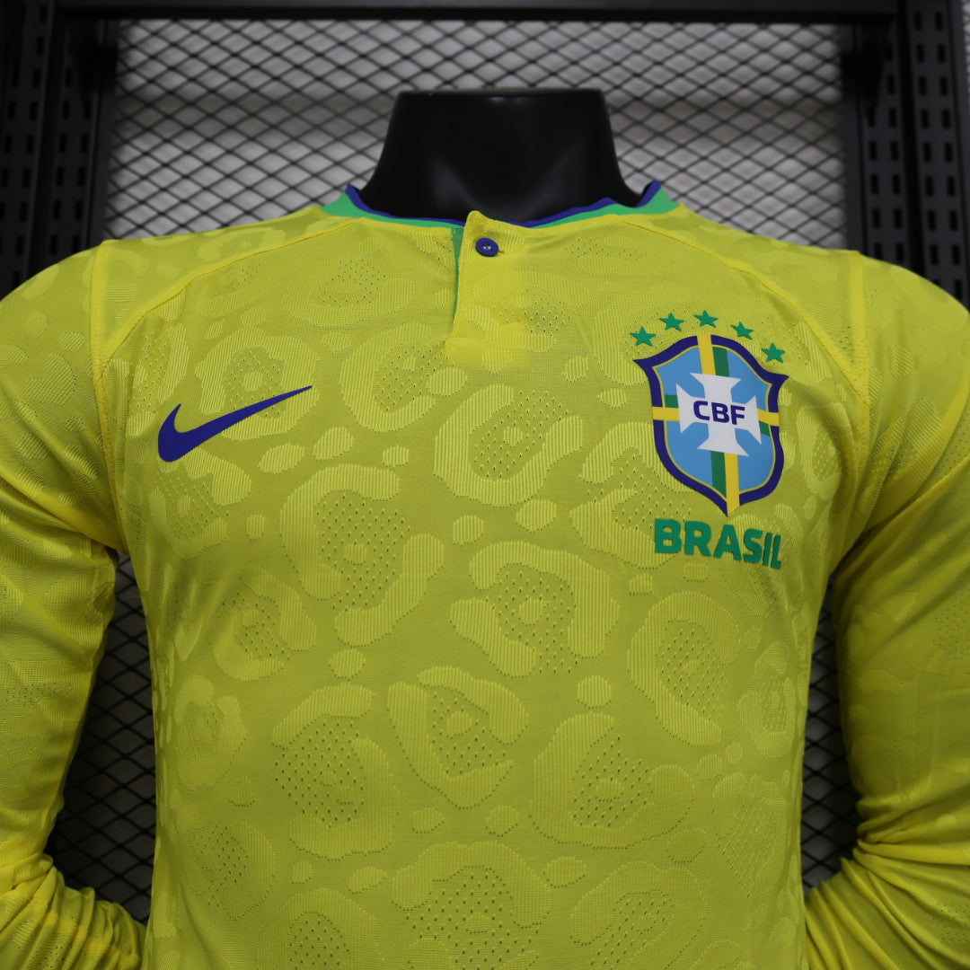 2023/2024 Long Sleeve Player Version Brazil Home Soccer Jersey