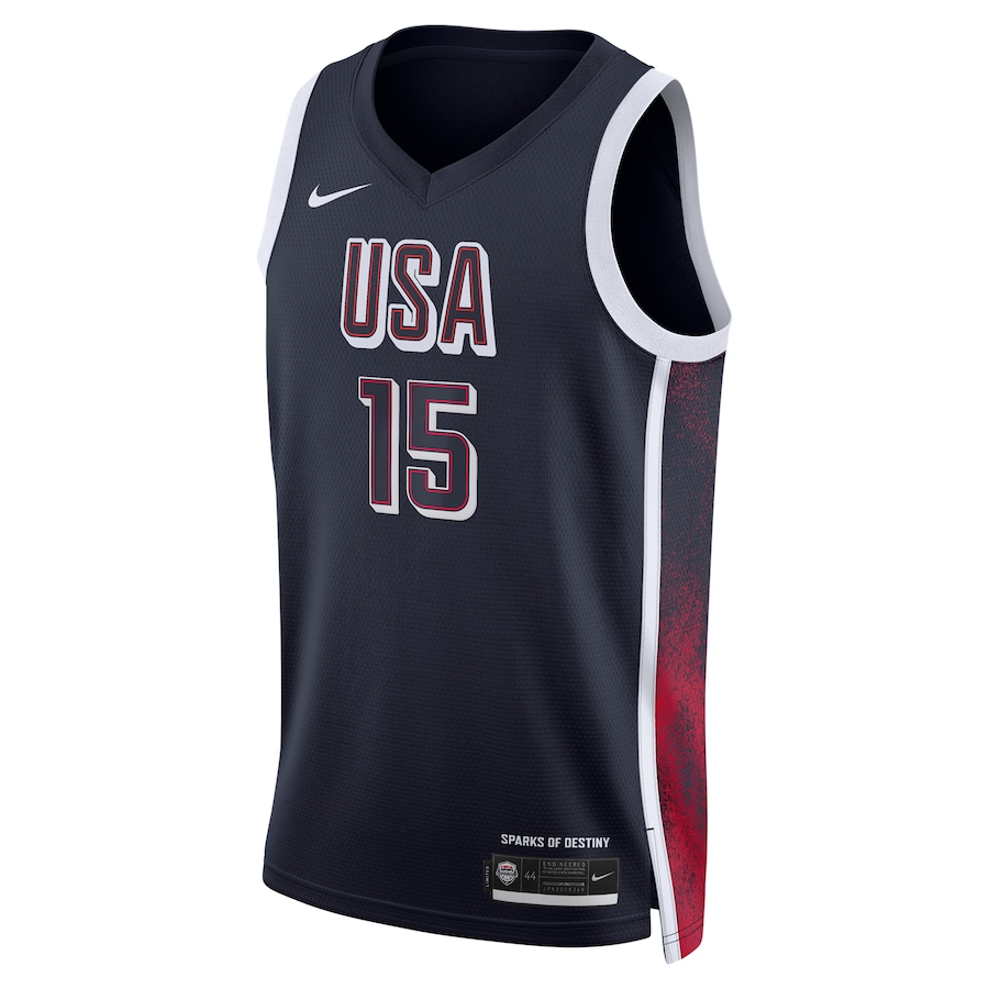 2024 Paris Olympic Games USA Dream Team #15 Devin Booker Hot Pressed Jersey
