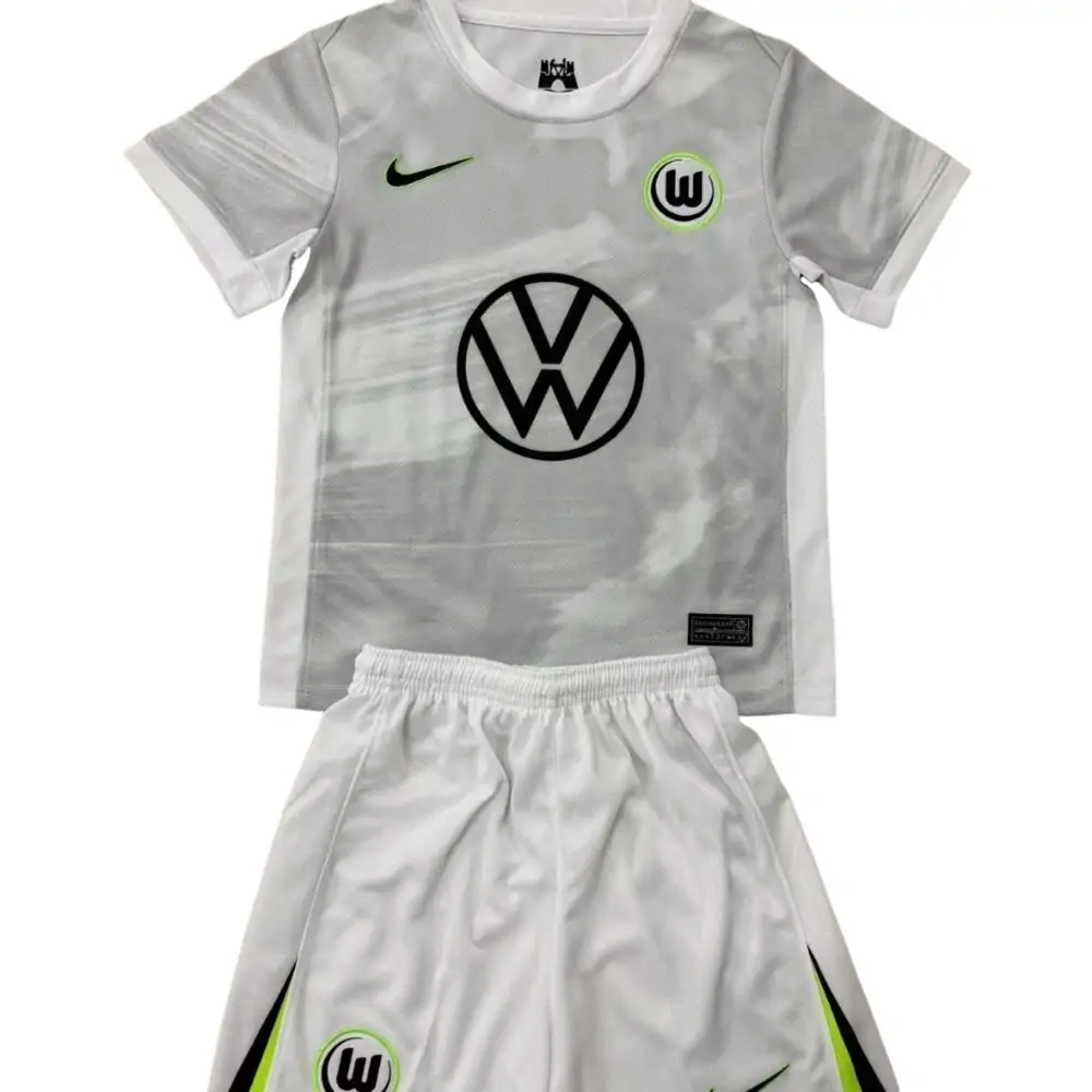 2025-26 VfL Wolfsburg Away Short Sleeve Jersey - Children's suit Fans Edition