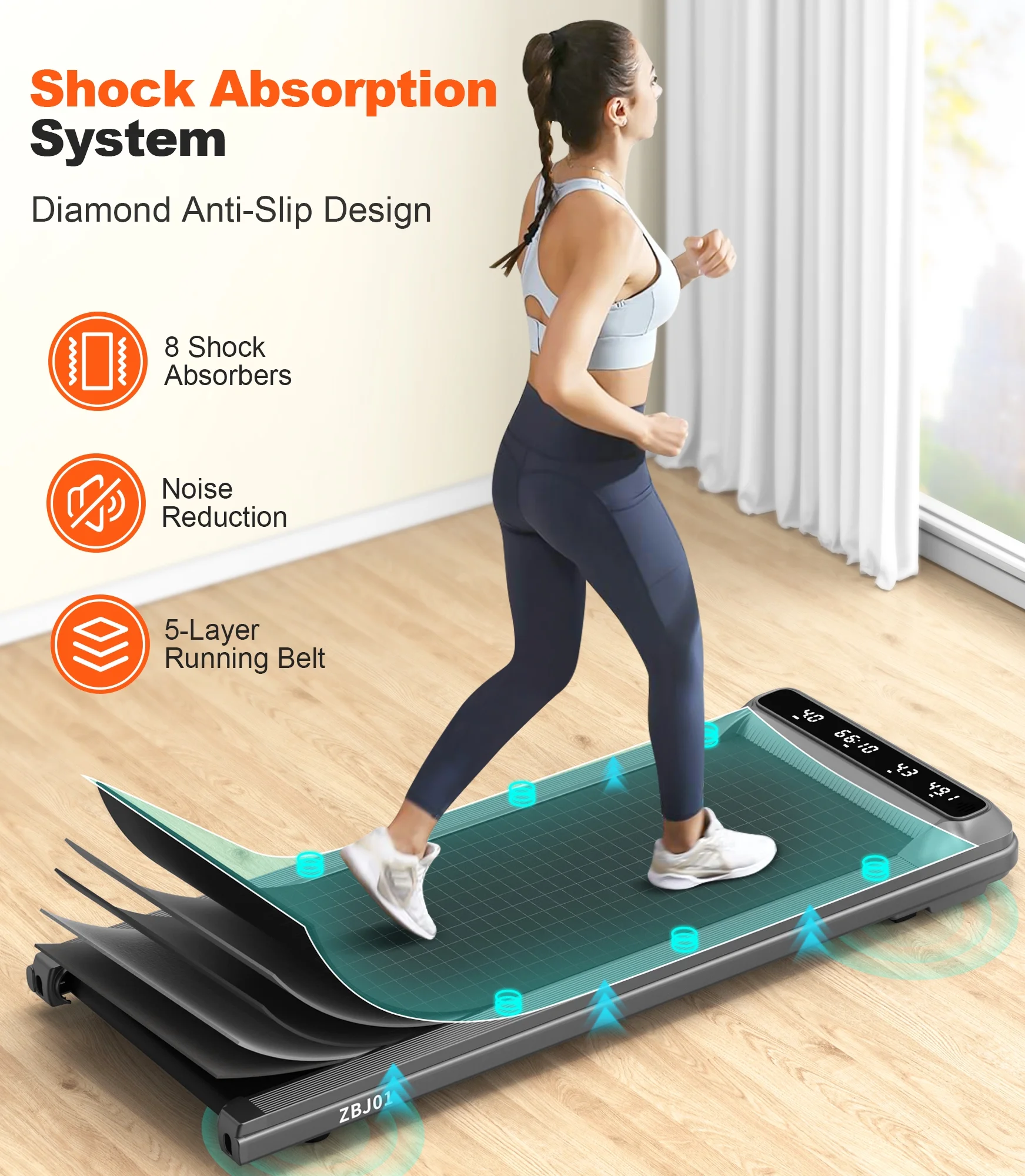 2.5HP Treadmill Walking Pad, Famistar 2-in-1 Portable Electric Exercise Treadmill, Under Desk Treadmill with Remote Control, 265LB Capacity, HiFi Bluetooth Speaker, 0.5-4Mph Speed, for Home & Office