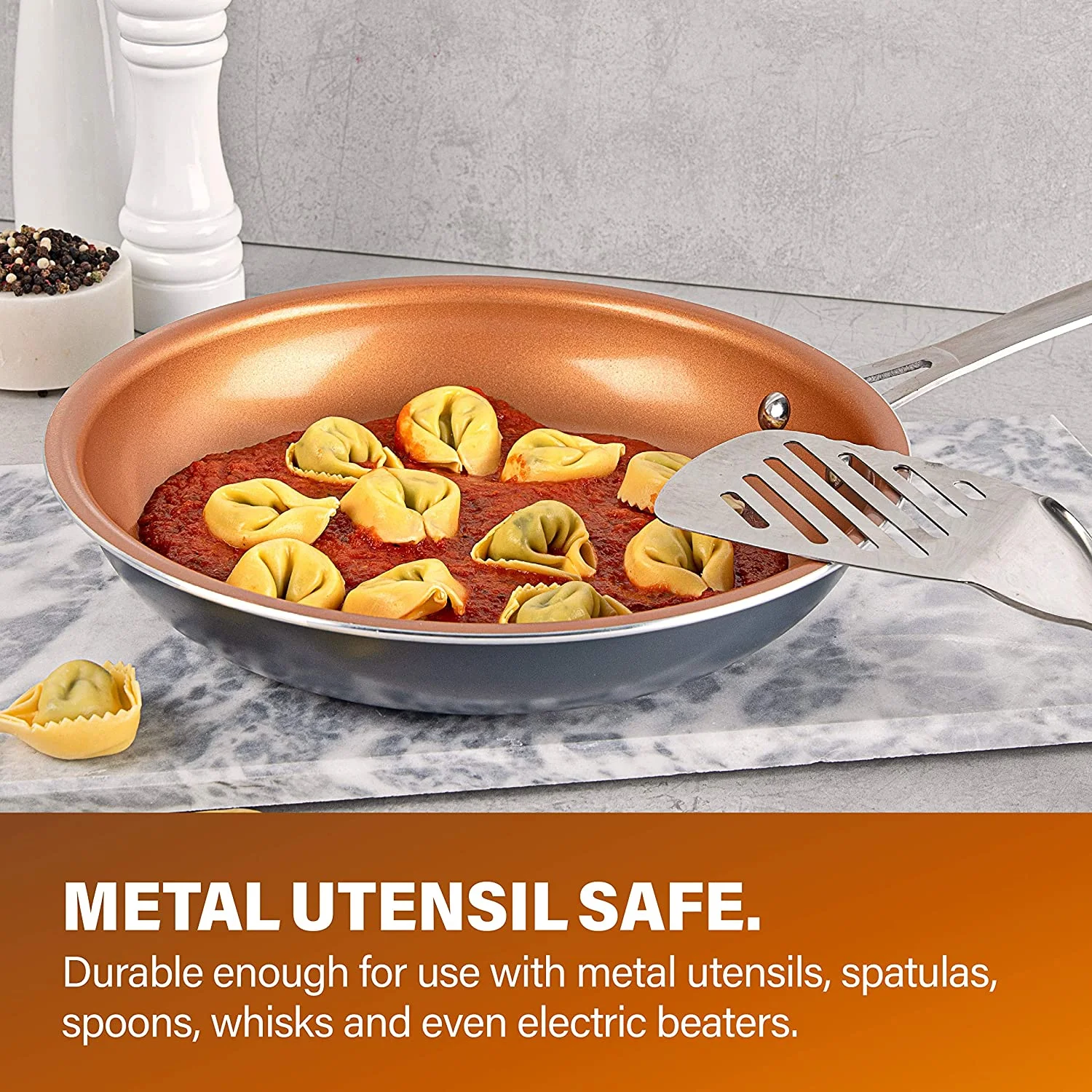 Gotham Steel 12 Pc Pots and Pans Set Non stick, Ceramic Cookware Set with Square Skillet, Dishwasher Safe