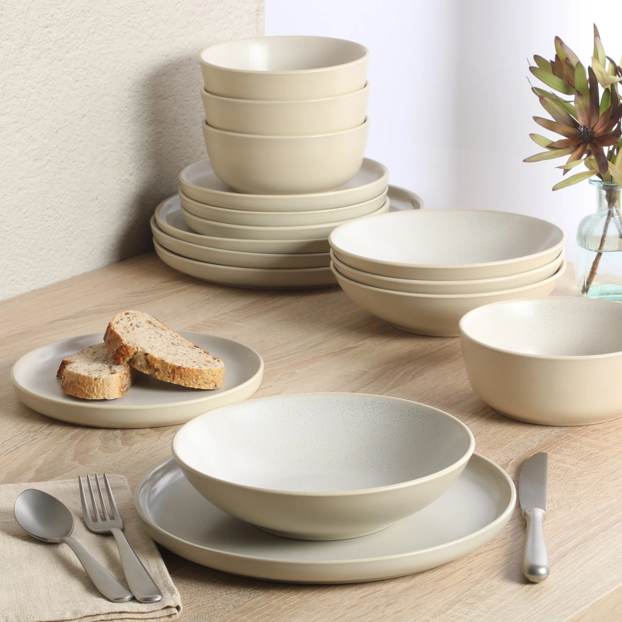 Gibson Elite Tribeca Loft 16-Piece Dinnerware Set - Service for 4 - Matte Blue