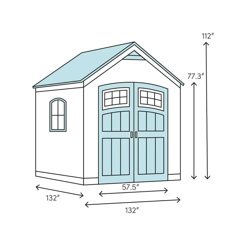 11-Foot Square Heavy-Duty Plastic Storage Shed