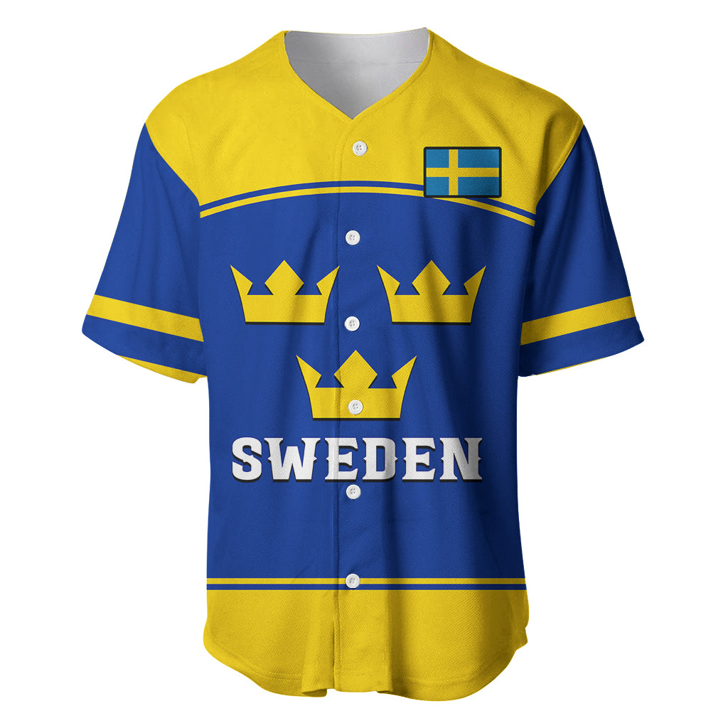 (Custom Text And Number) Sweden Hockey 2023 Sporty Style Baseball Jersey LT14