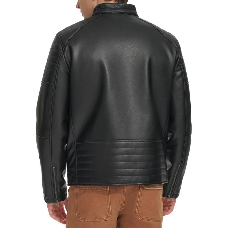 Men's Faux Leather Racer Jacket