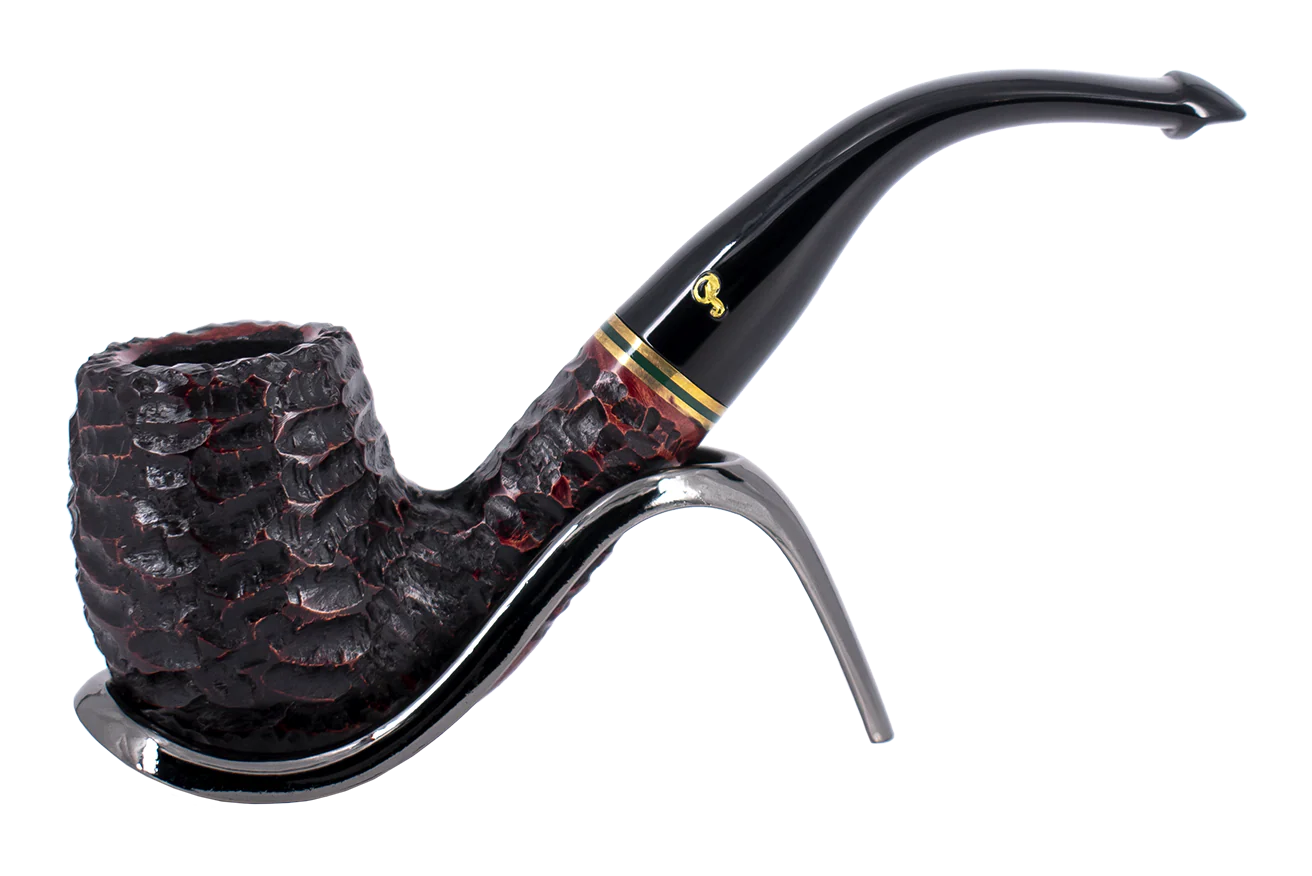 Peterson of Dublin Emerald Rusticated Briar Smoking Pipe - Shape 69 - 9mm