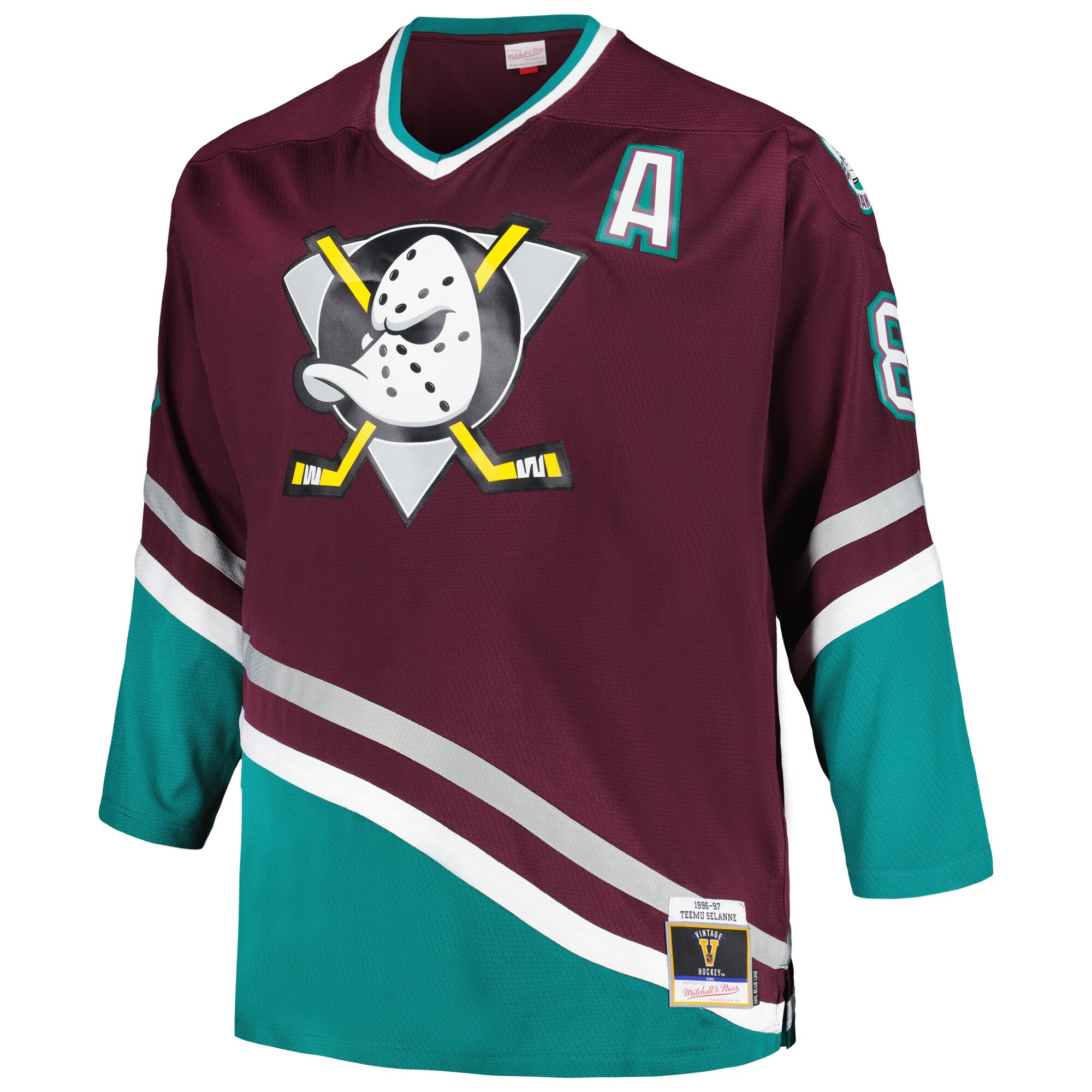 Teemu Selanne Anaheim Ducks Mitchell & Ness Big & Tall   Blue Line  Jersey – Purple