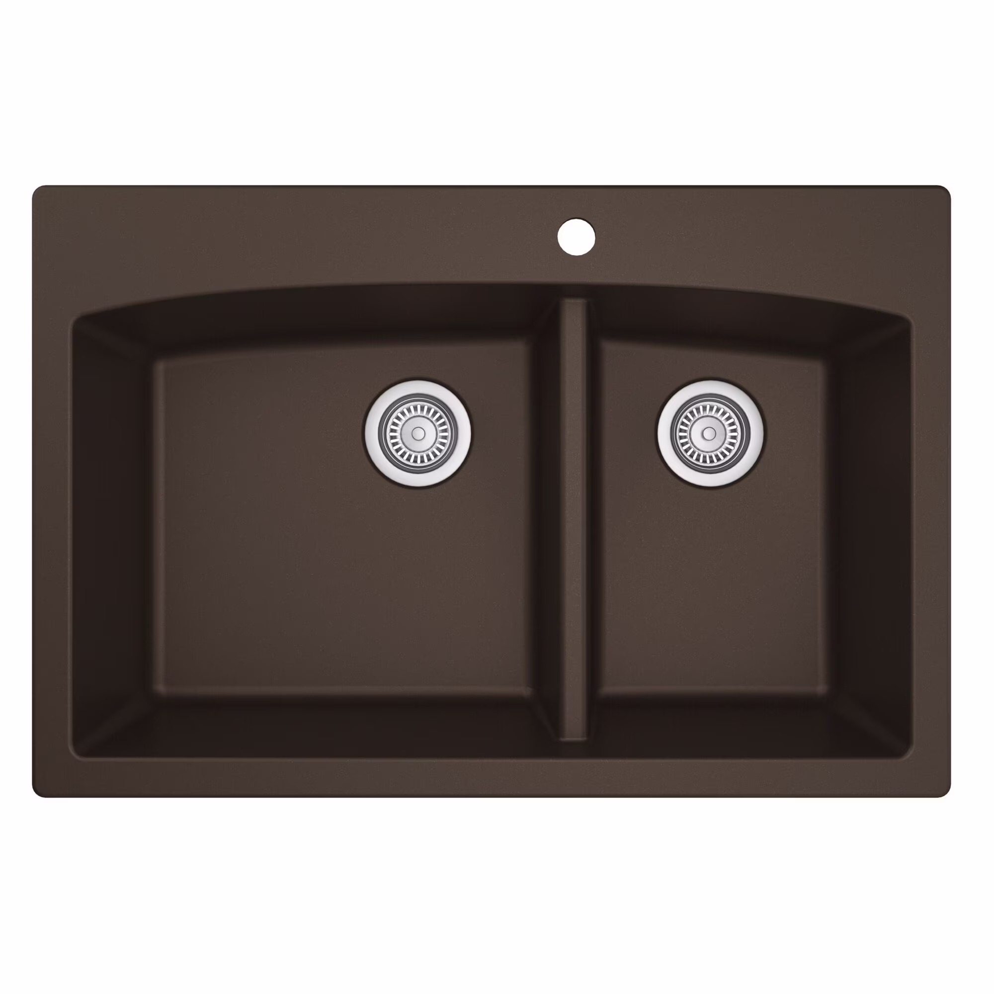 Karran QT-711 Drop-In Quartz Composite 33 in. 1-Hole 60/40 Double Bowl Kitchen Sink in Grey