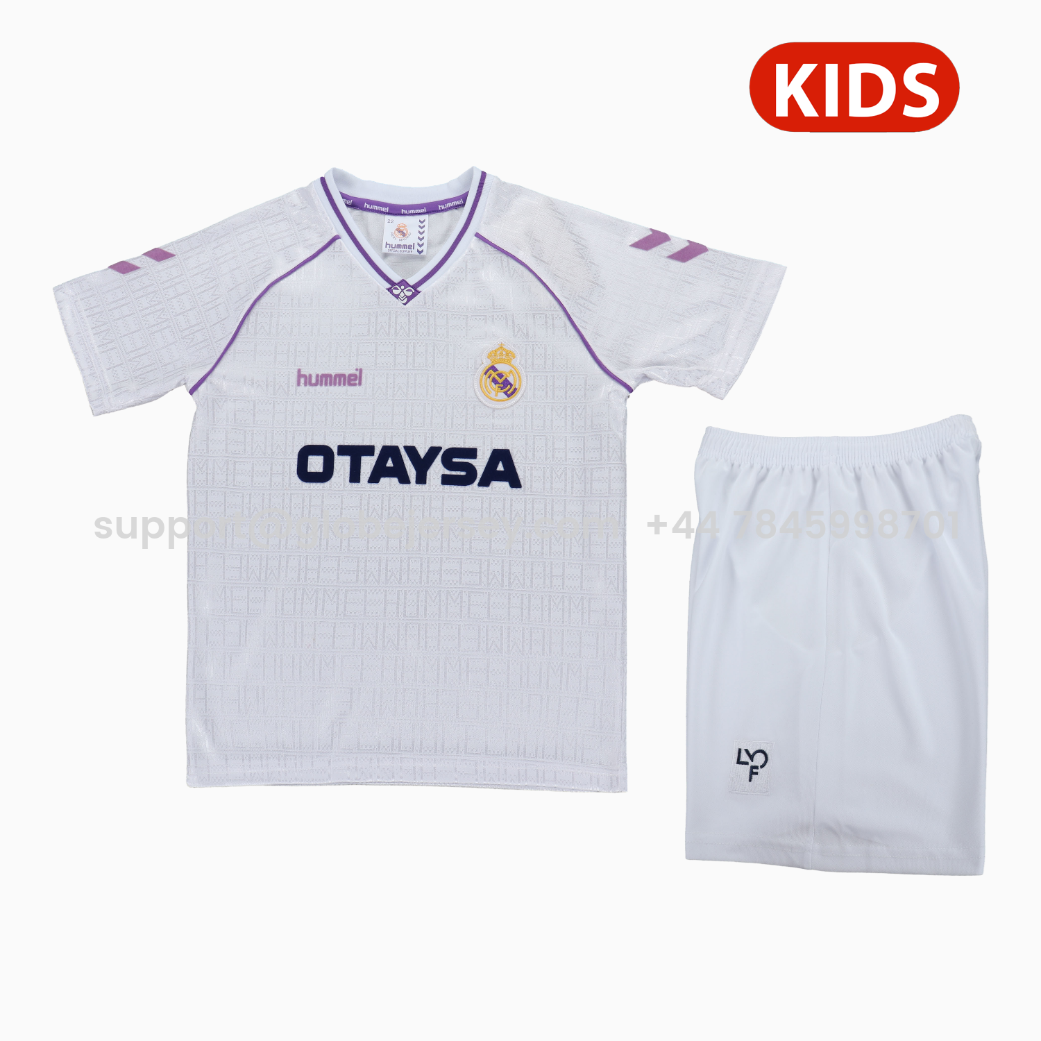 Retro Real Madrid 1990-92 Home Kids Kit