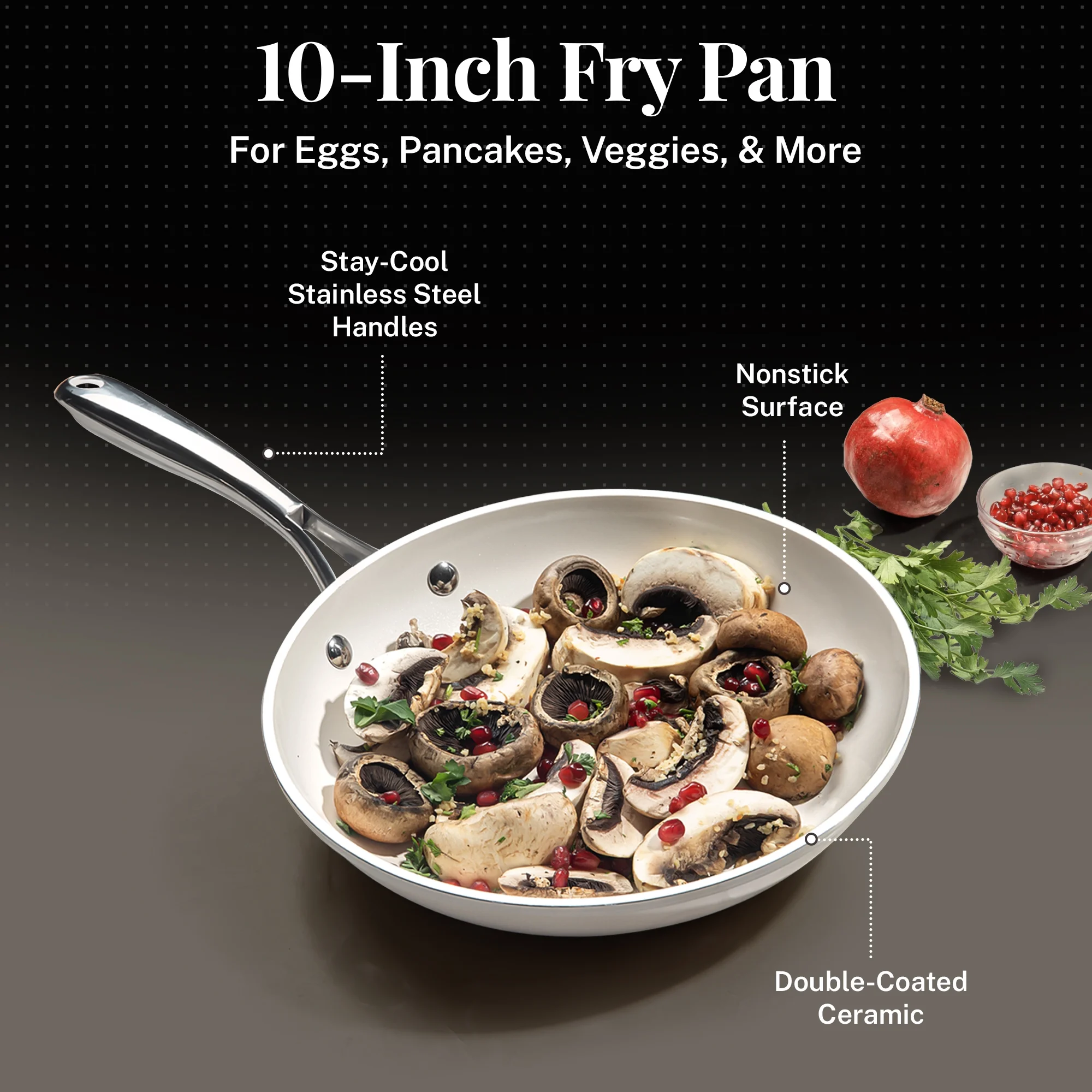 Gotham Steel 20 Pc Ceramic Pots and Pans Set Non Stick, Kitchen Cookware Sets with Knife Set, Pot and Pan Set, Ceramic Cookware Set, Non Stick Pots and Pan Set, Oven and Dishwasher Safe
