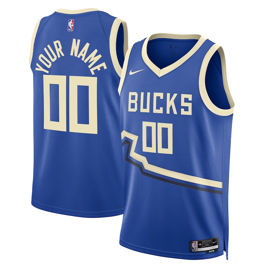 Unisex Milwaukee Bucks  Royal 2024/25 Custom Swingman Jersey - City Edition