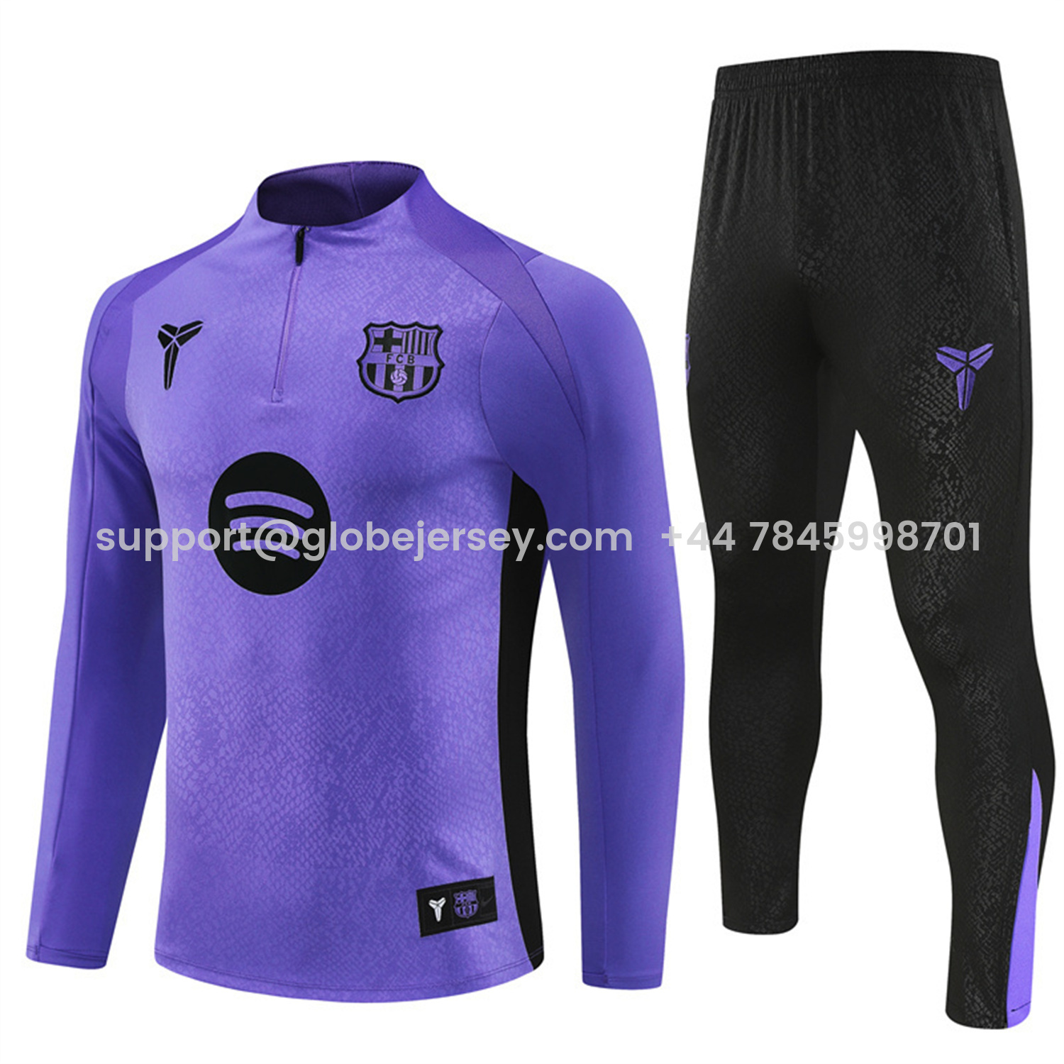 Barcelona 25-26 X KB Long Sleeve Training Set - Purple Top & Black Pants