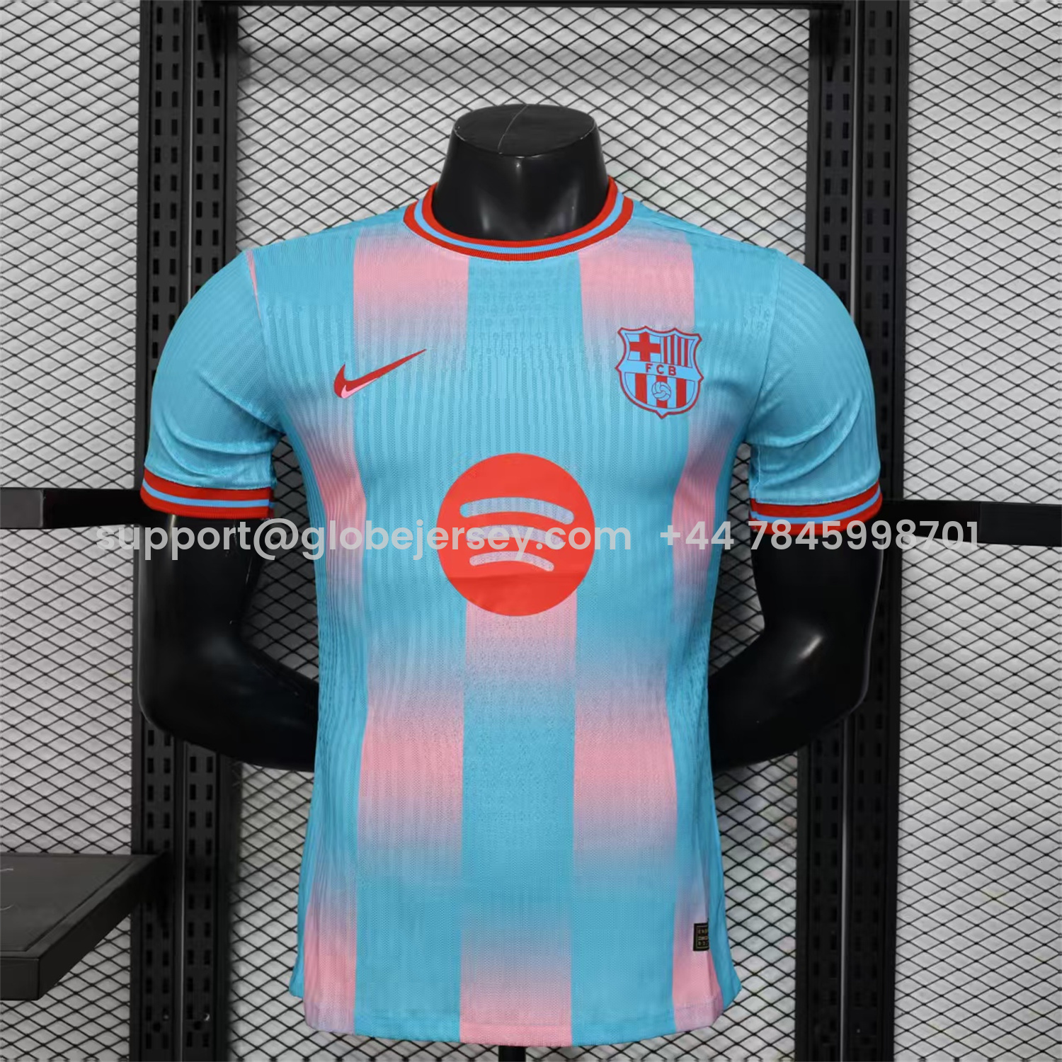 Barcelona 25-26 Orange Logo Pink & Light Blue Special Jersey - Player Version