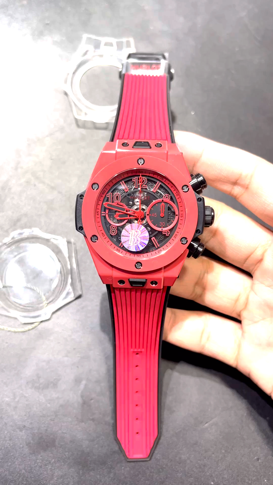 【Super Clone】Hublot Big Bang Unico Red Magic Ceramic 411.CF.8513.RX 45mm