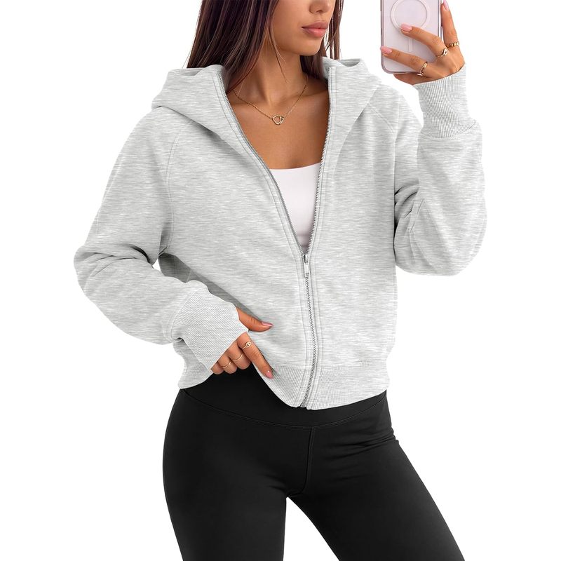 Women's Zip Up Hoodies Cropped Jackets Fall Clothes 2026