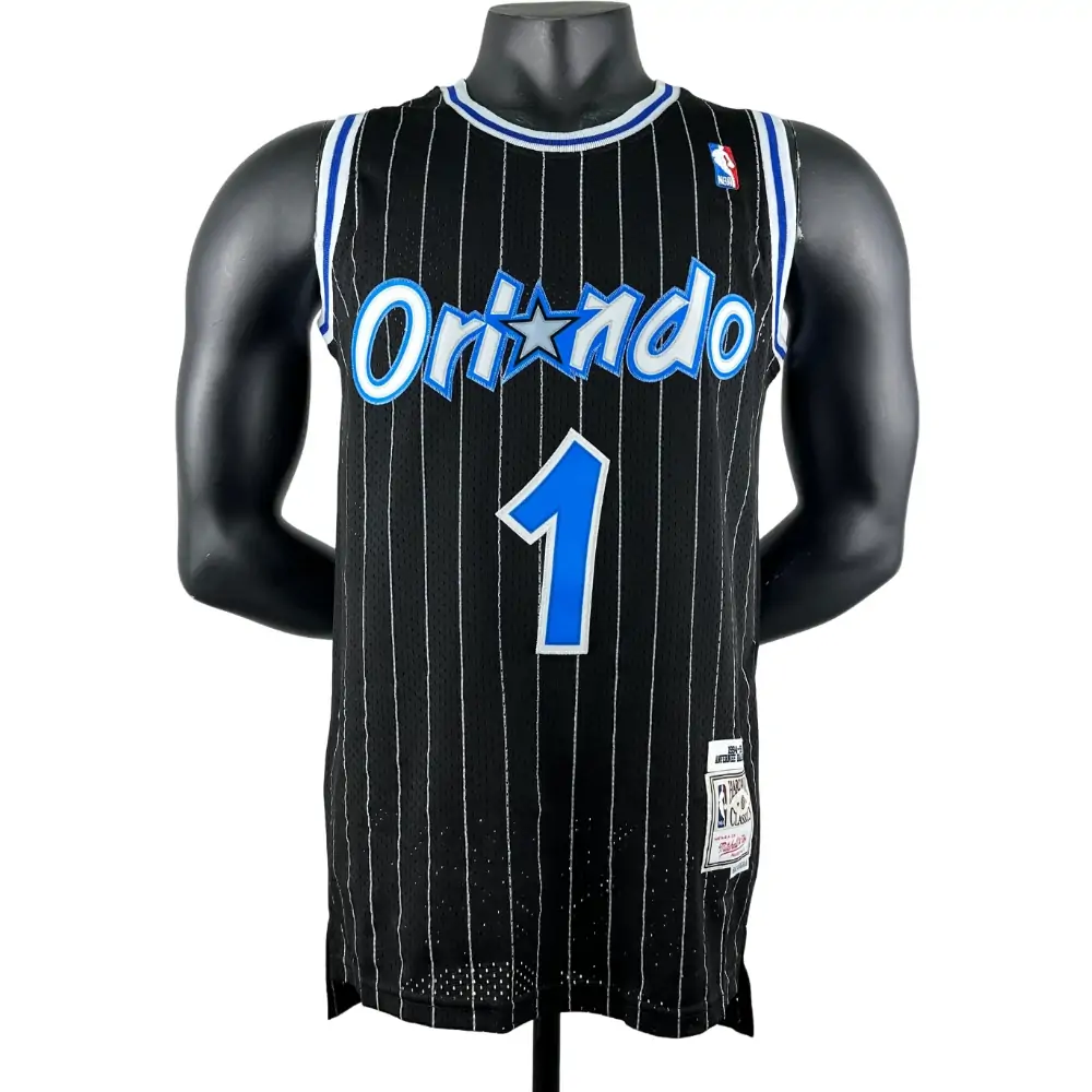 Embroidered MN Retro Jersey Magic 94/95 Season Stripes Black No. 1 Hardaway