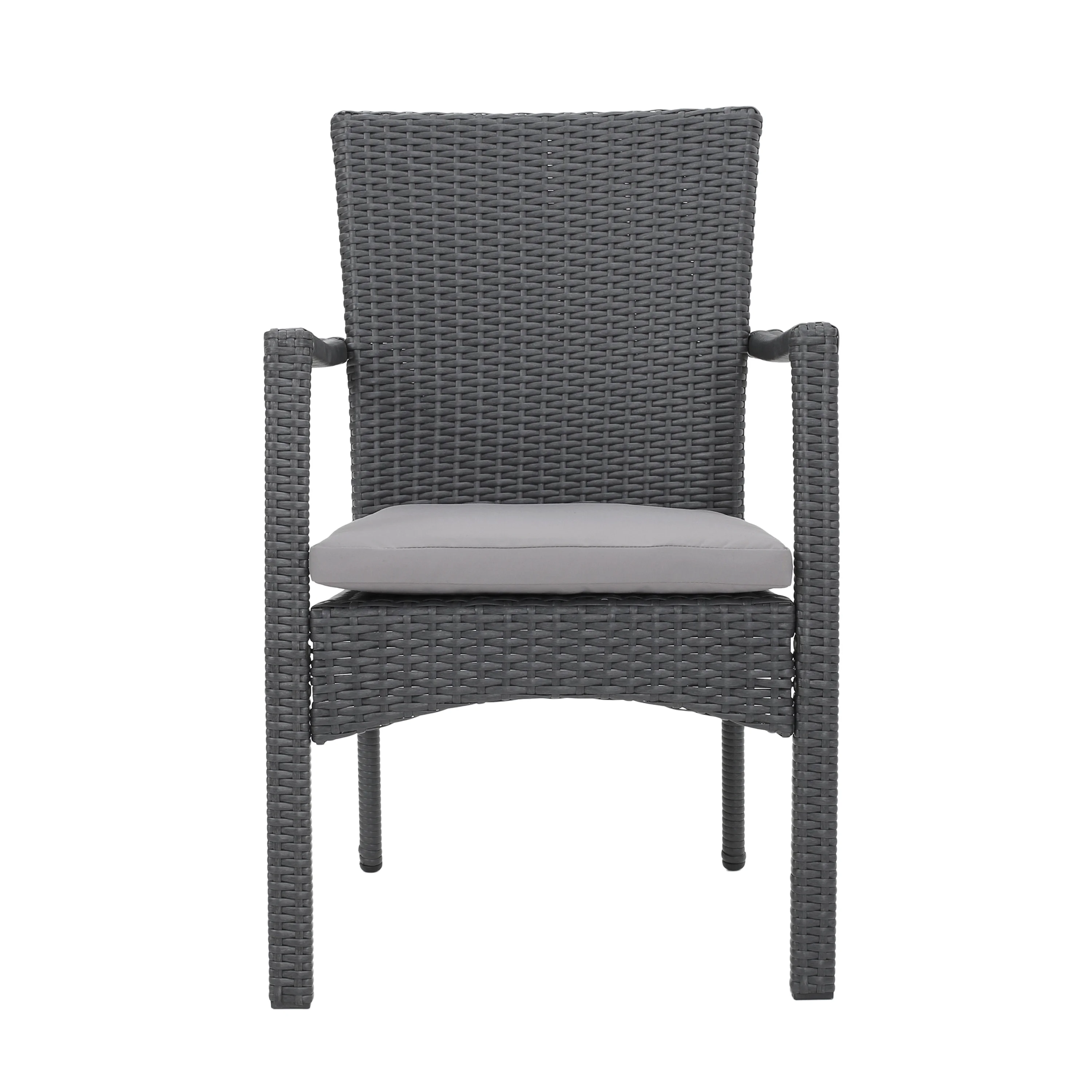 Jabari Outdoor Wood and Wicker Expandable 8 Seater Dining Set, Gray